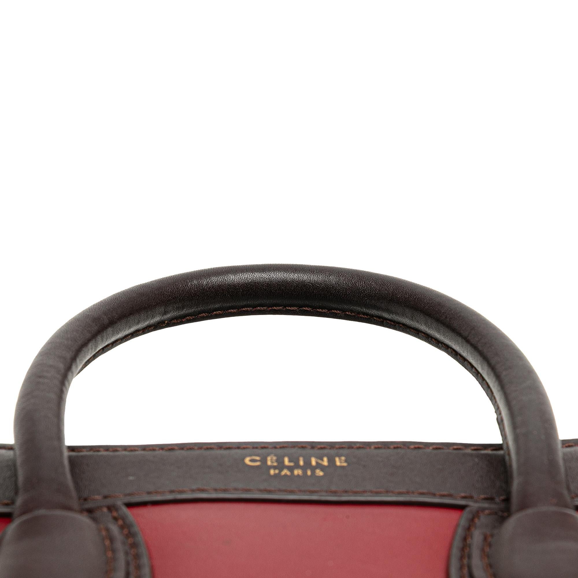 Celine Nano Tricolor Leather Luggage Tote