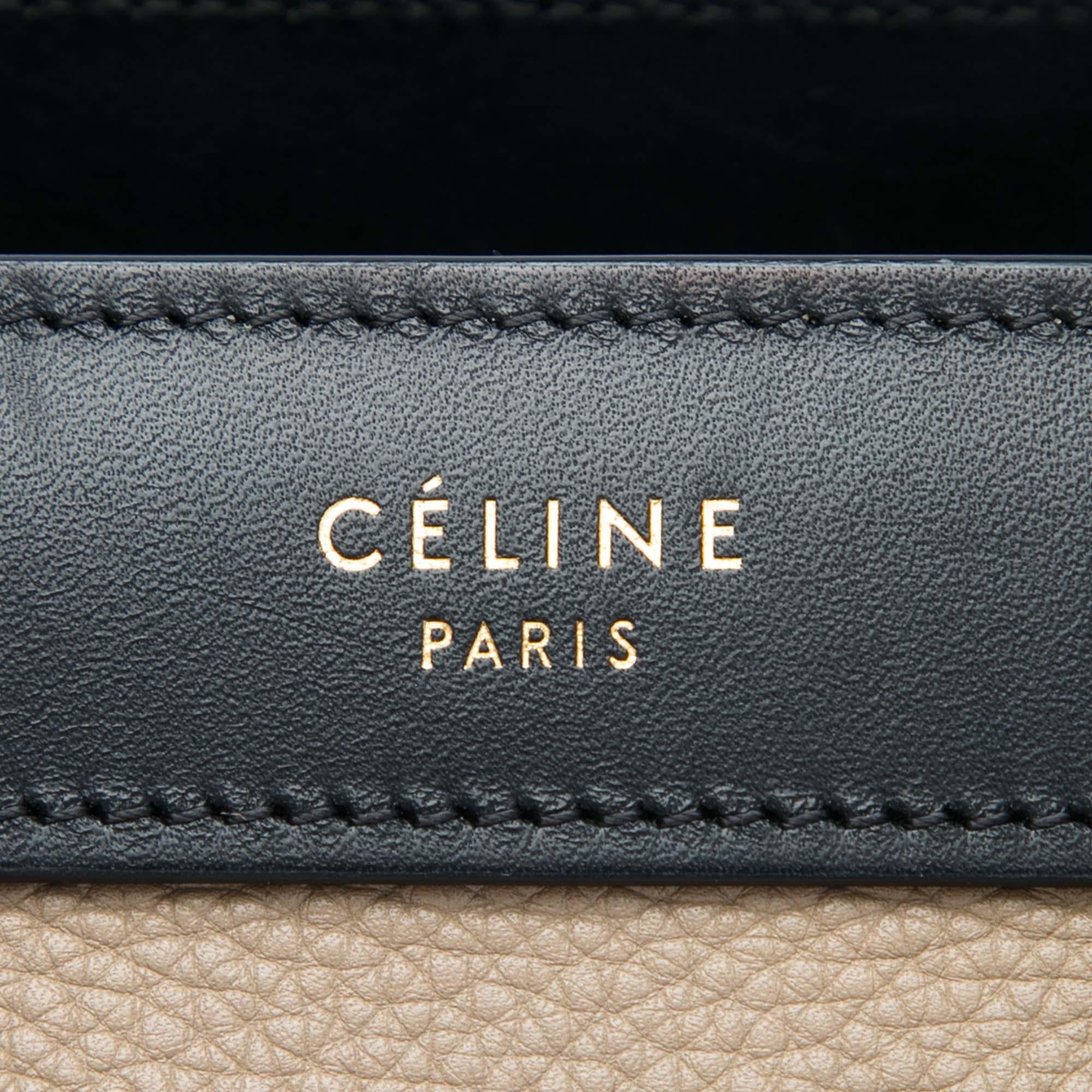 Celine Nano Tricolor Leather Luggage Tote