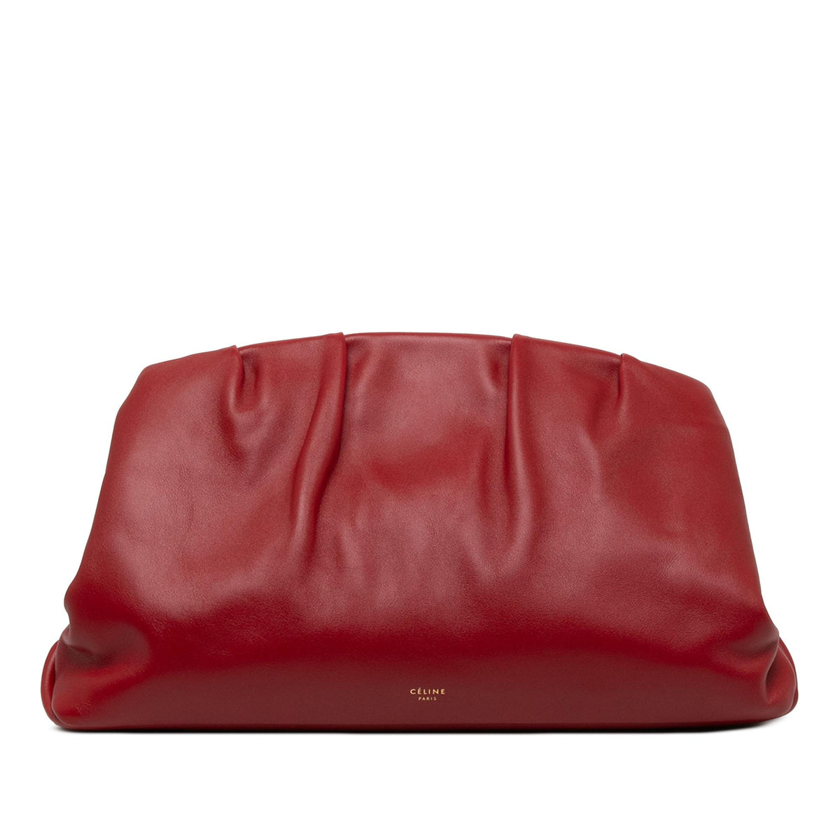 Celine Pleated Calfskin French Lock Clutch