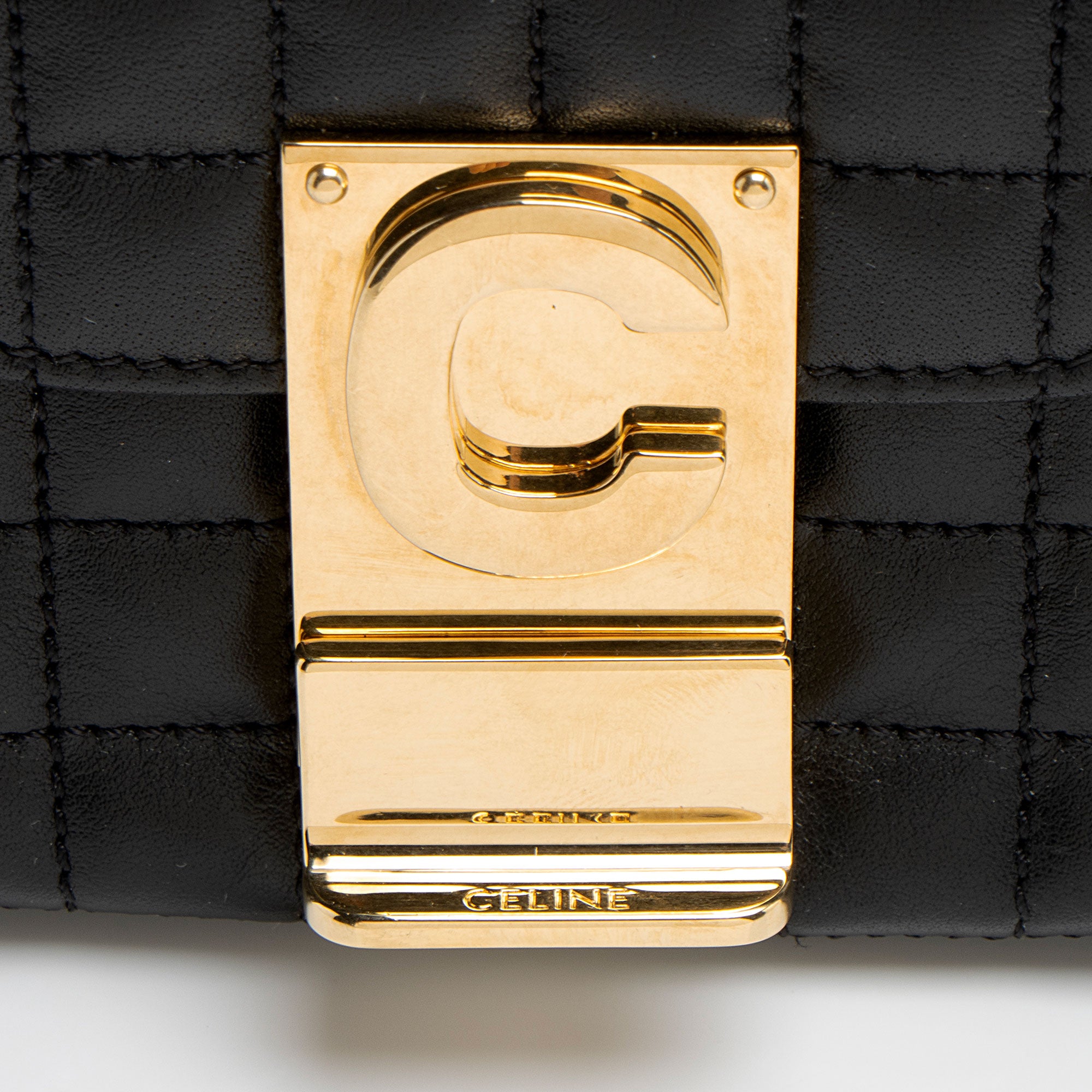 Celine Quilted Calfskin C Small Shoulder Bag