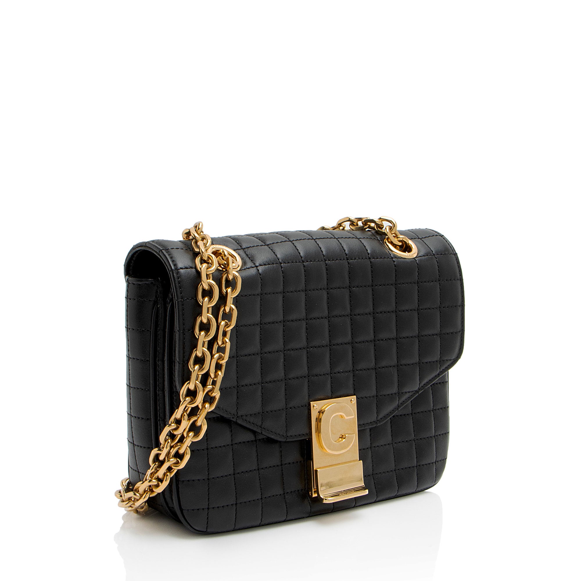 Celine Quilted Calfskin C Small Shoulder Bag