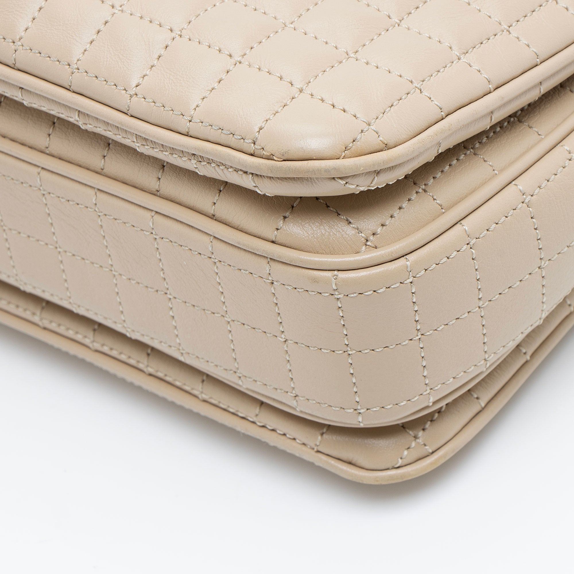 Celine Quilted Leather C Medium Flap Bag