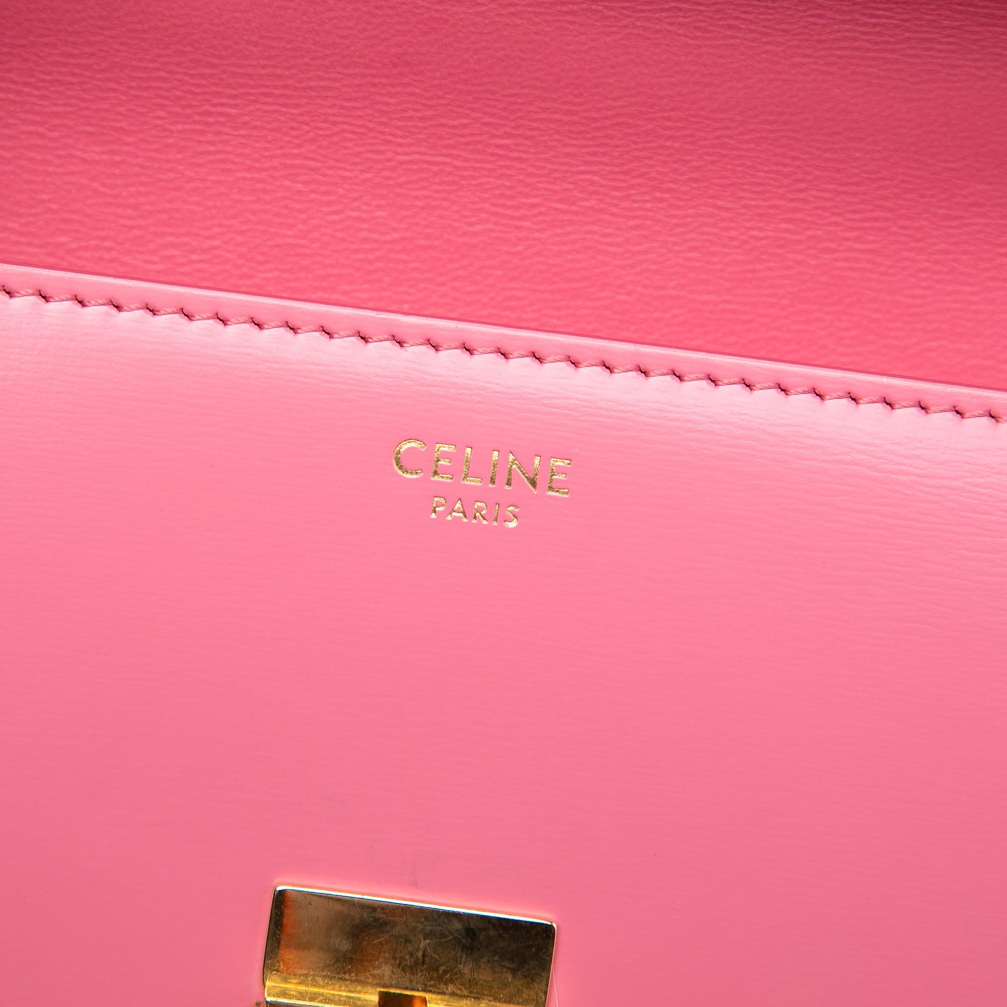 Celine Shiny Calfskin Claude Chain Shoulder Bag