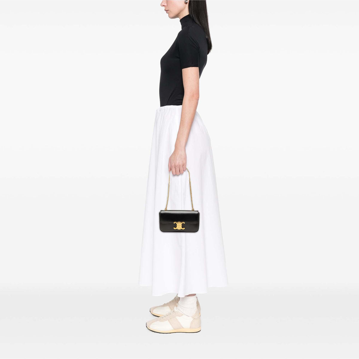 Celine Shiny Calfskin Claude Chain Shoulder Bag