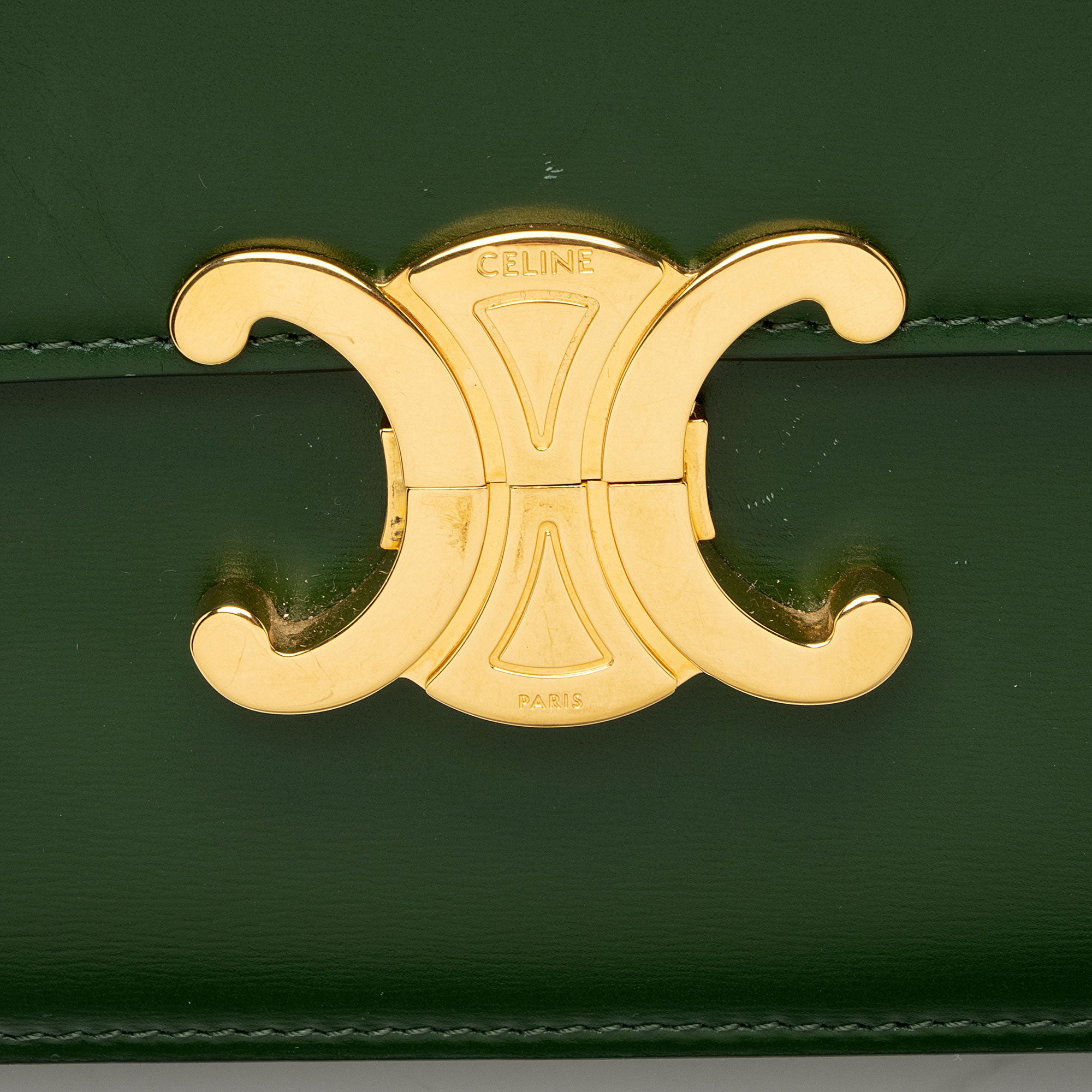 Celine Shiny Calfskin Triomphe Classique Shoulder Bag