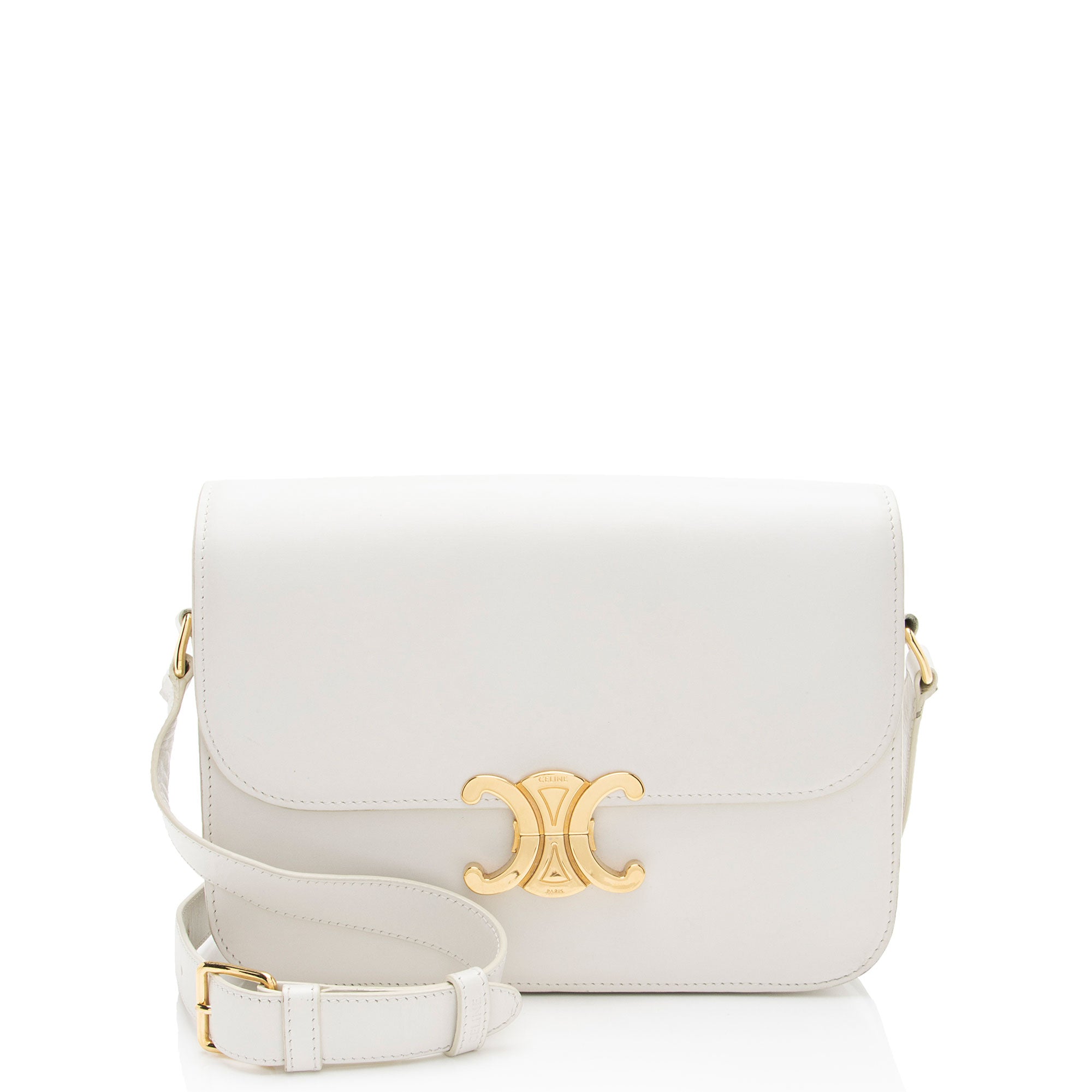 Celine Shiny Calfskin Triomphe Classique Shoulder Bag