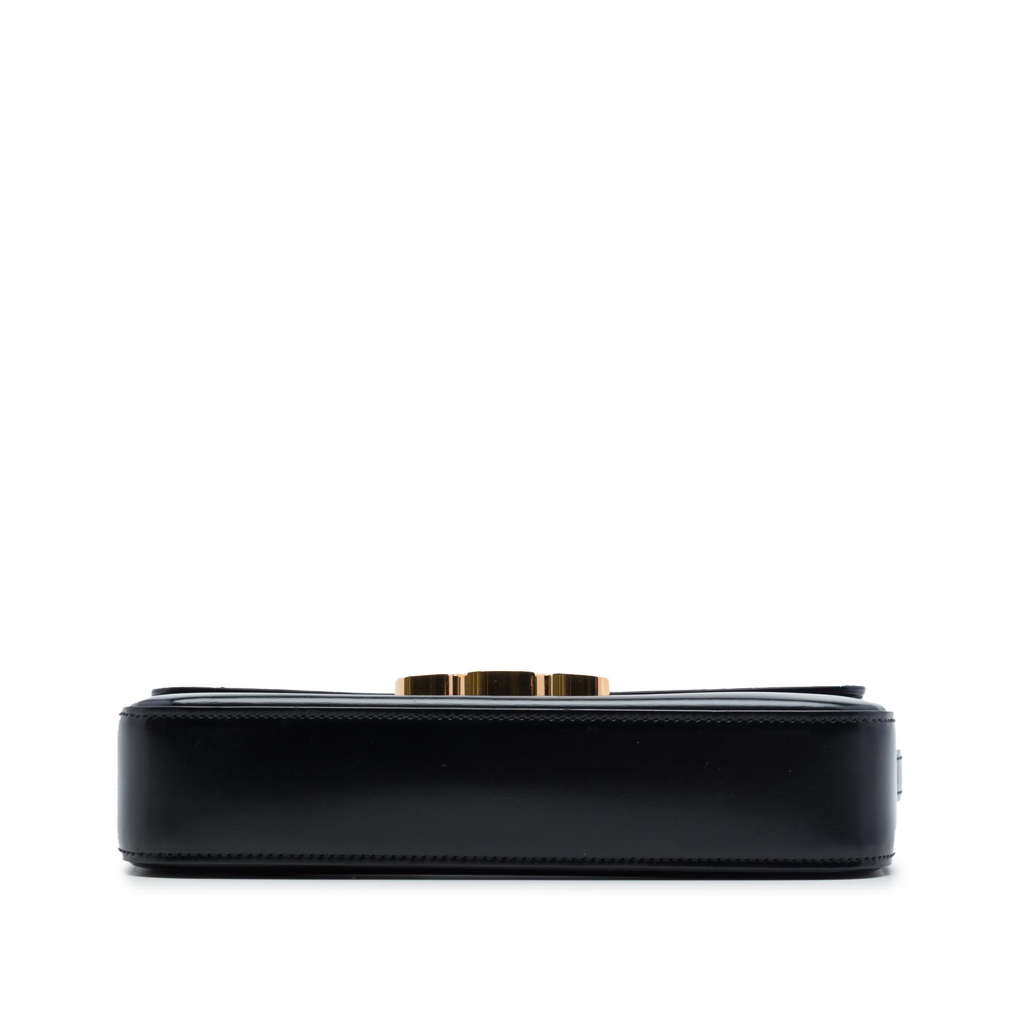 Celine Shiny Calfskin Triomphe Claude Shoulder Bag