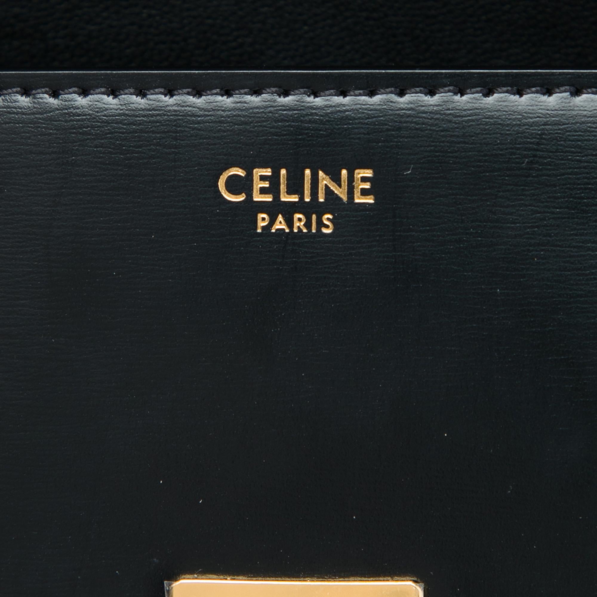 Celine Shiny Calfskin Triomphe Claude Shoulder Bag