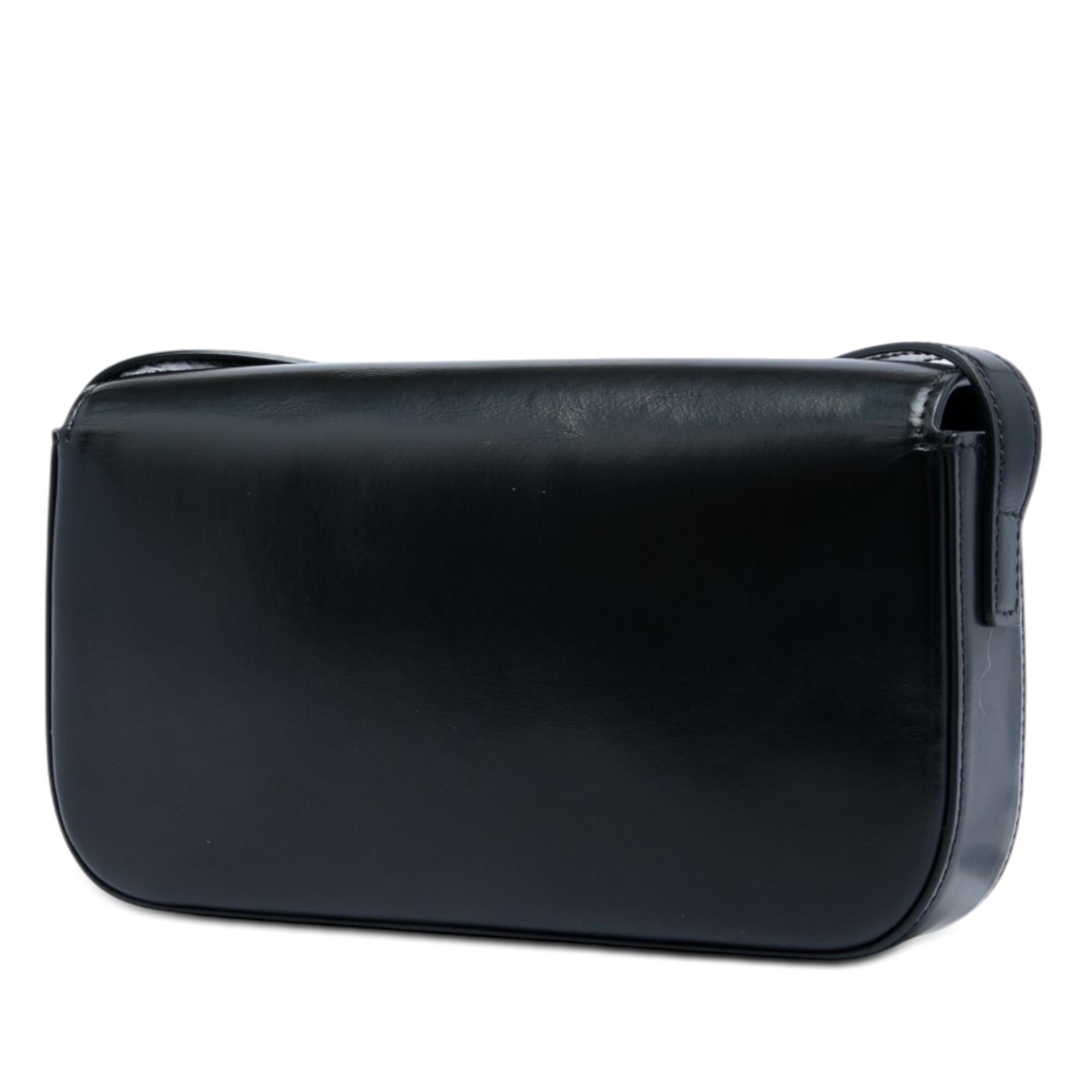 Celine Shiny Calfskin Triomphe Claude Shoulder Bag