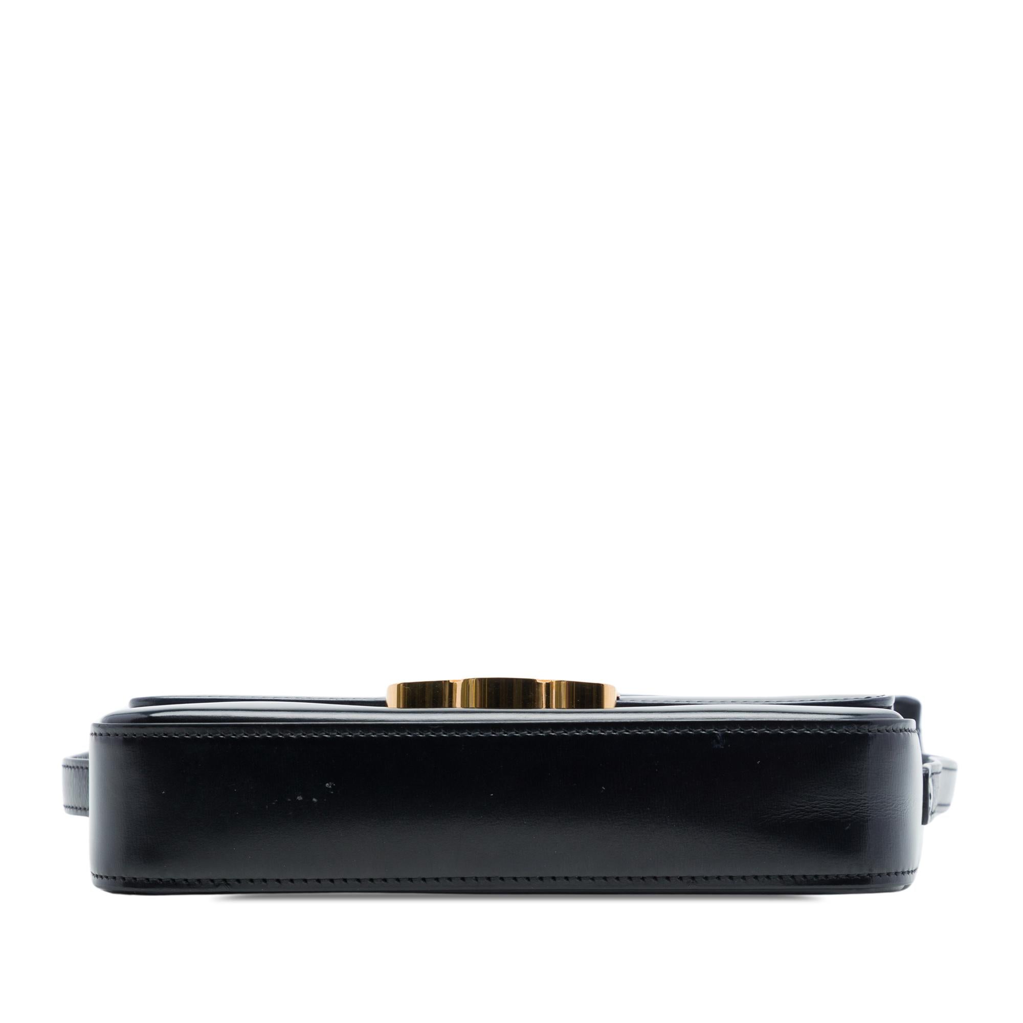 Celine Shiny Calfskin Triomphe Claude Shoulder Bag