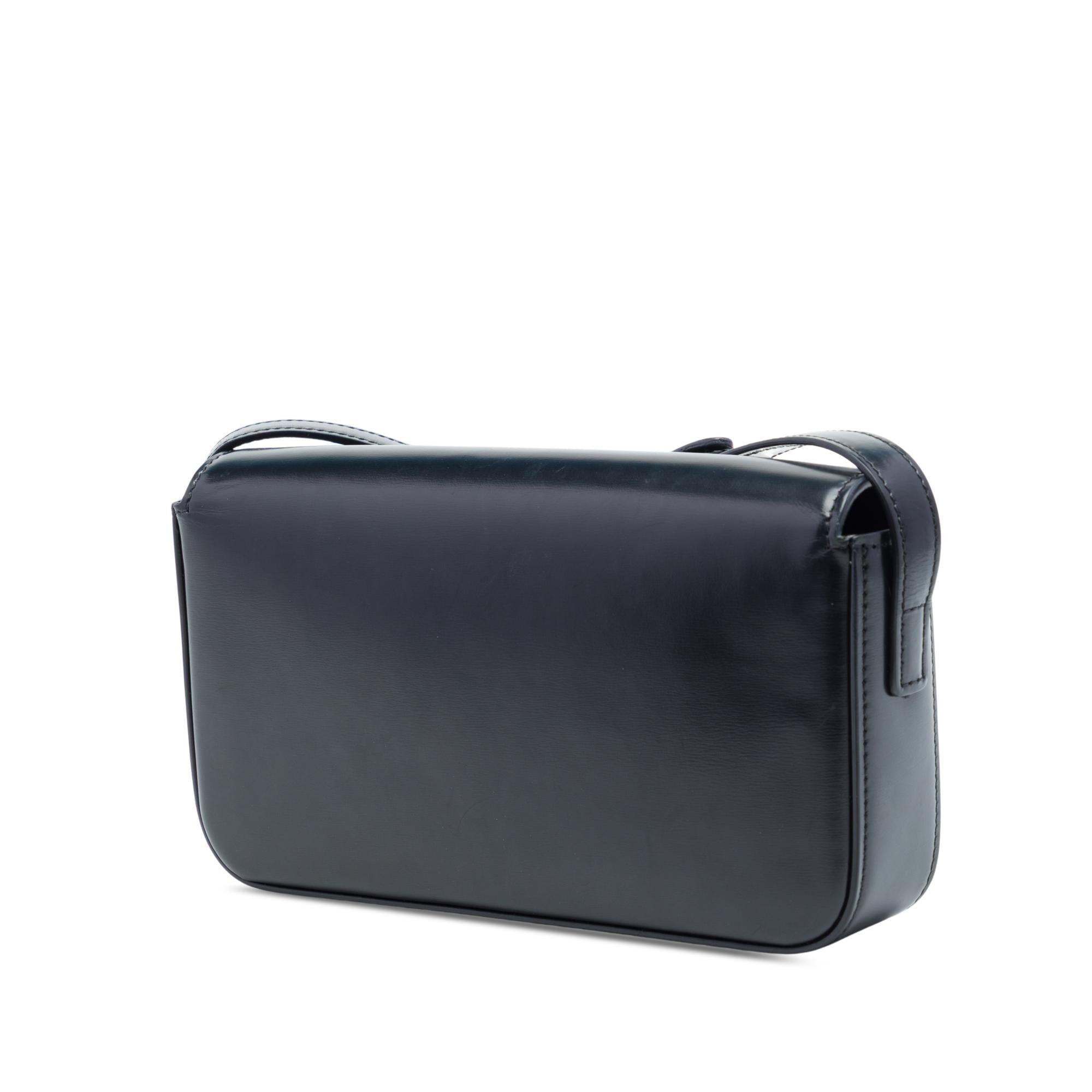 Celine Shiny Calfskin Triomphe Claude Shoulder Bag