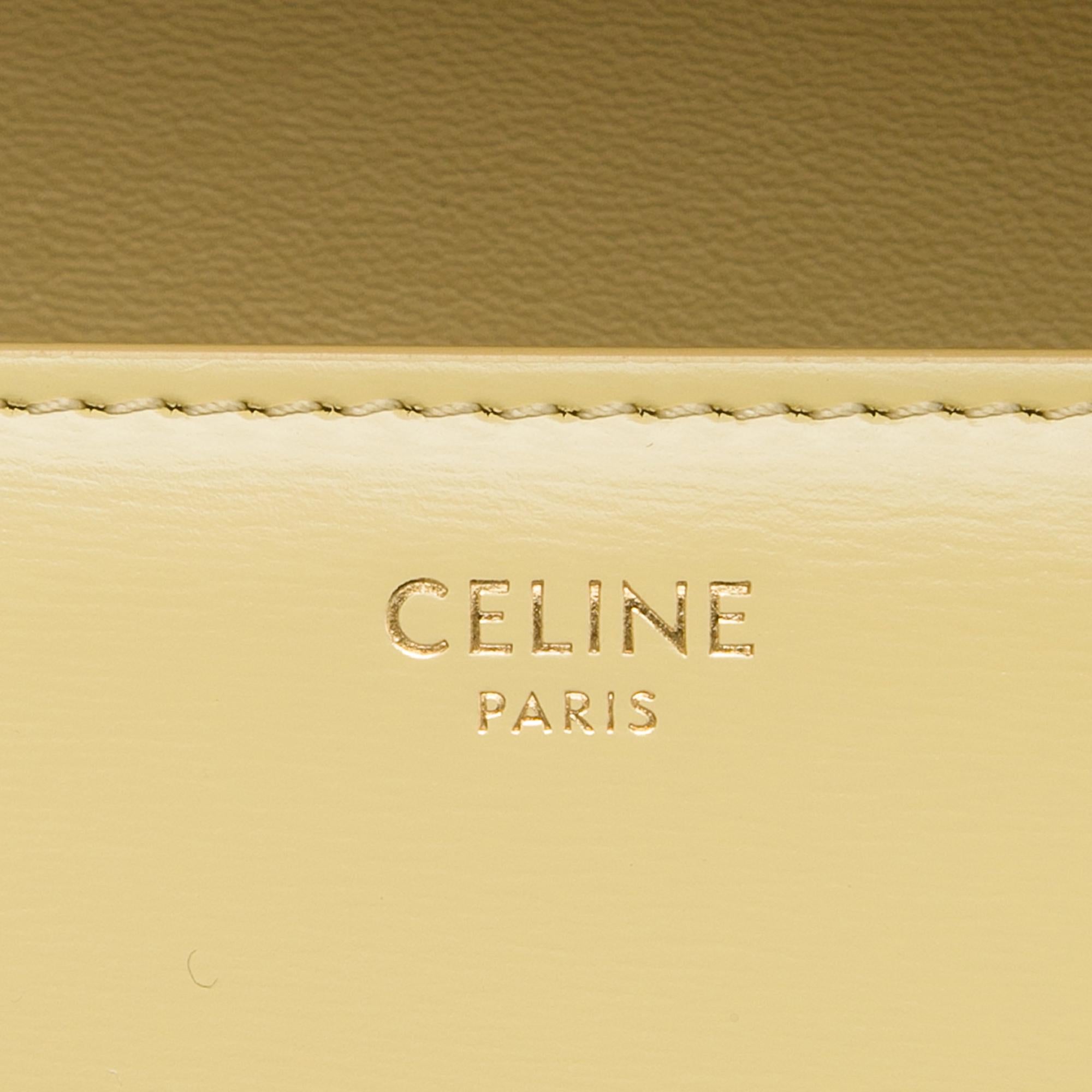 Celine Shiny Calfskin Triomphe Claude Shoulder Bag