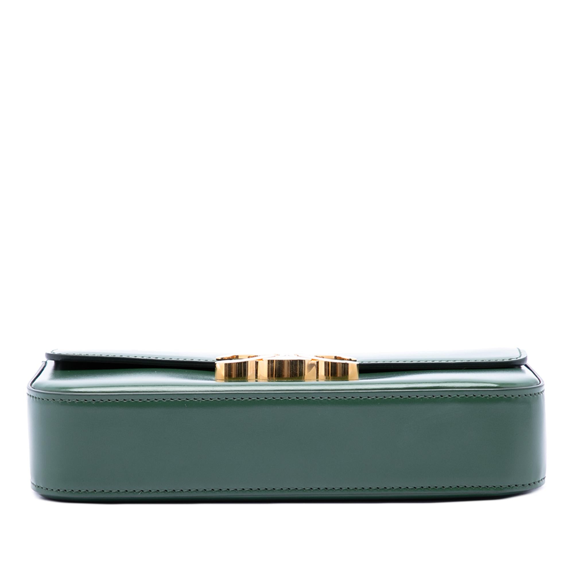 Celine Shiny Calfskin Triomphe Claude Shoulder Bag