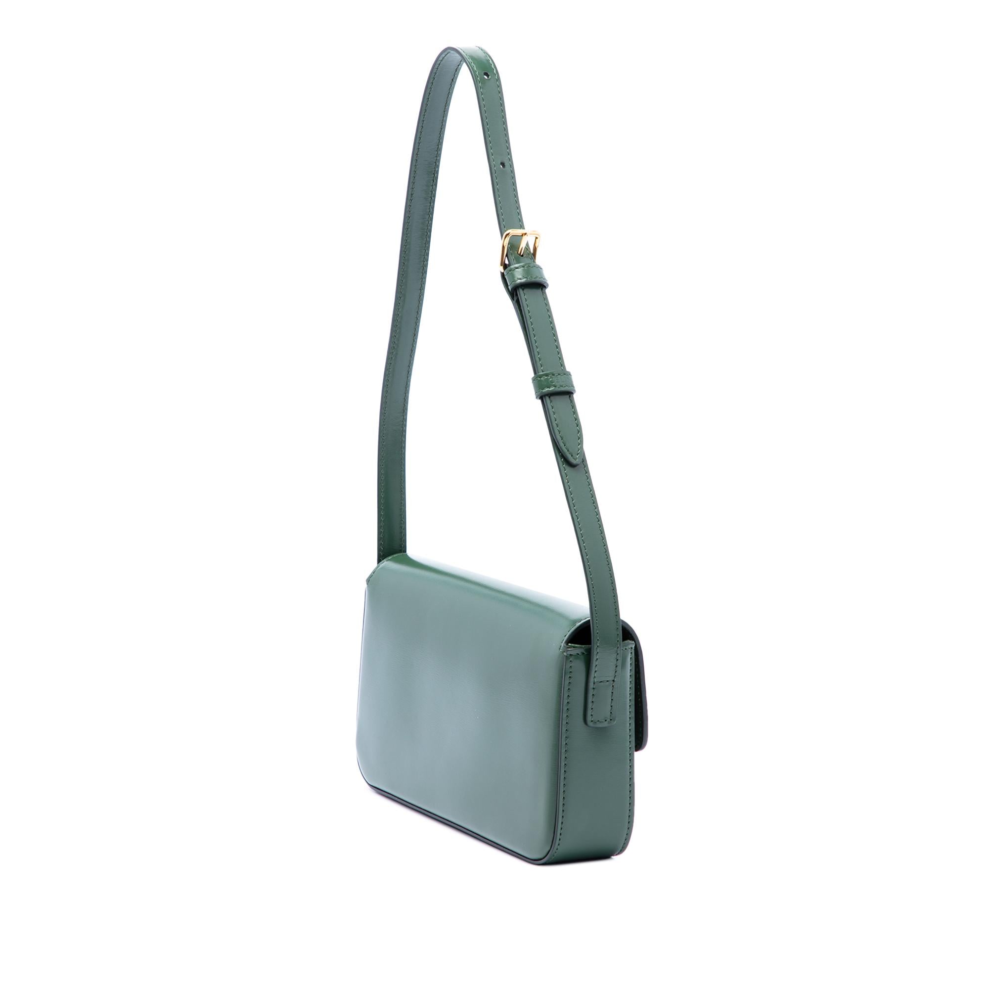 Celine Shiny Calfskin Triomphe Claude Shoulder Bag