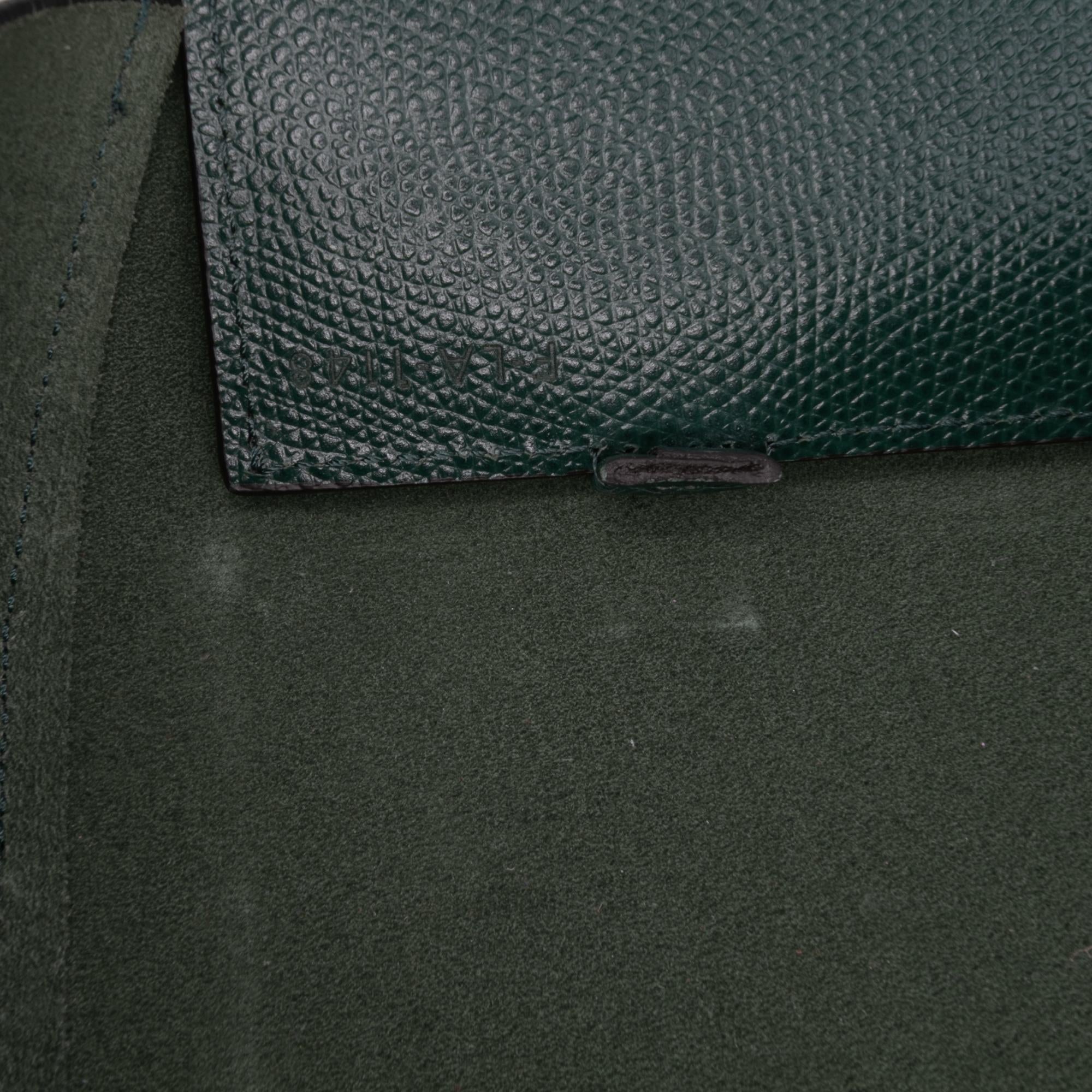 Celine Small Bicolor Grained Calfskin Vertical Cabas Tote