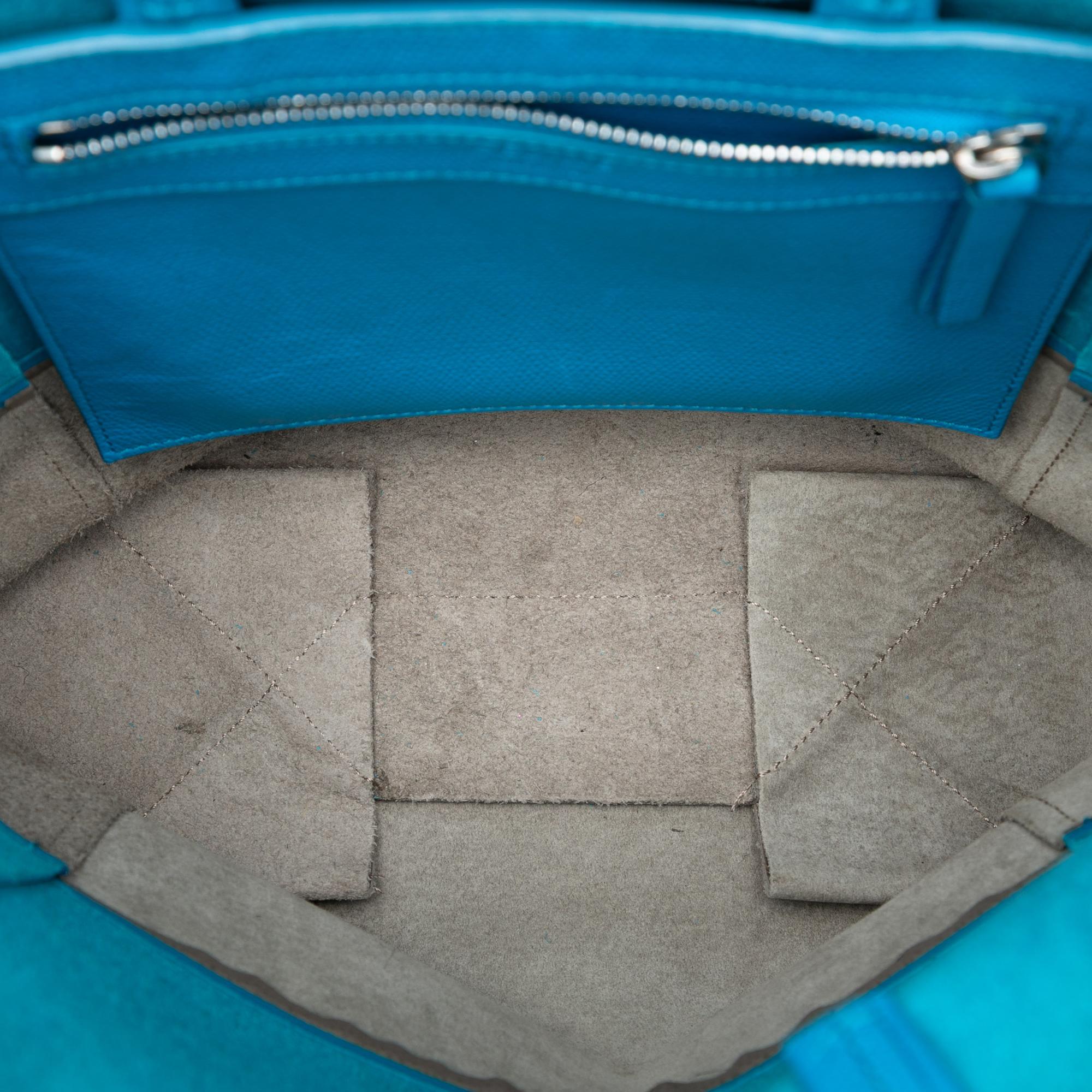 Celine Small Bicolor Grained Calfskin Vertical Cabas Tote