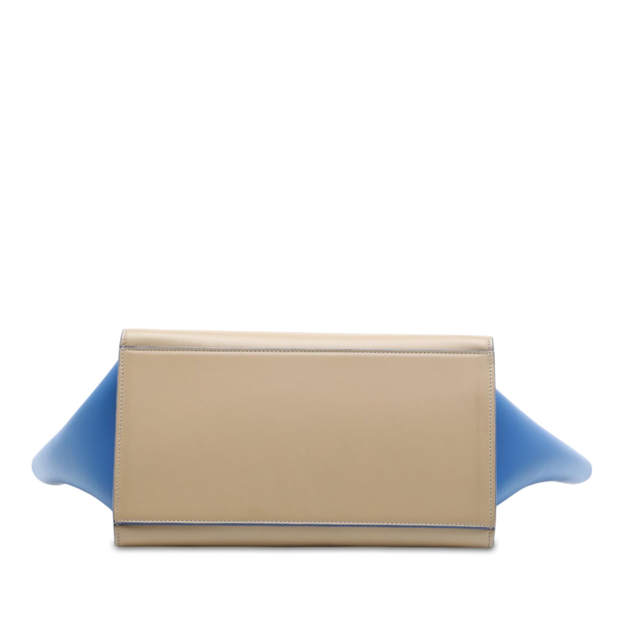 Celine Small Bicolor Leather Trapeze Satchel