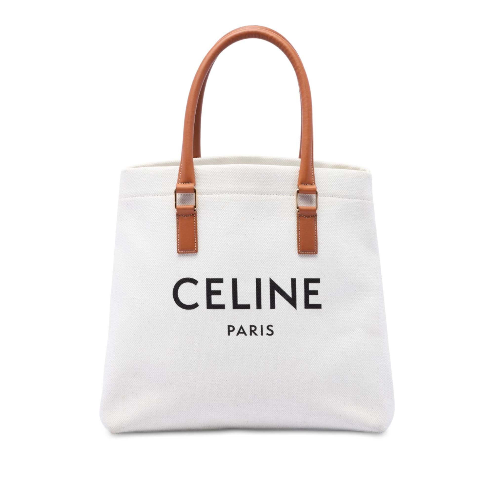 Celine Small Canvas Logo Print Horizontal Cabas Tote