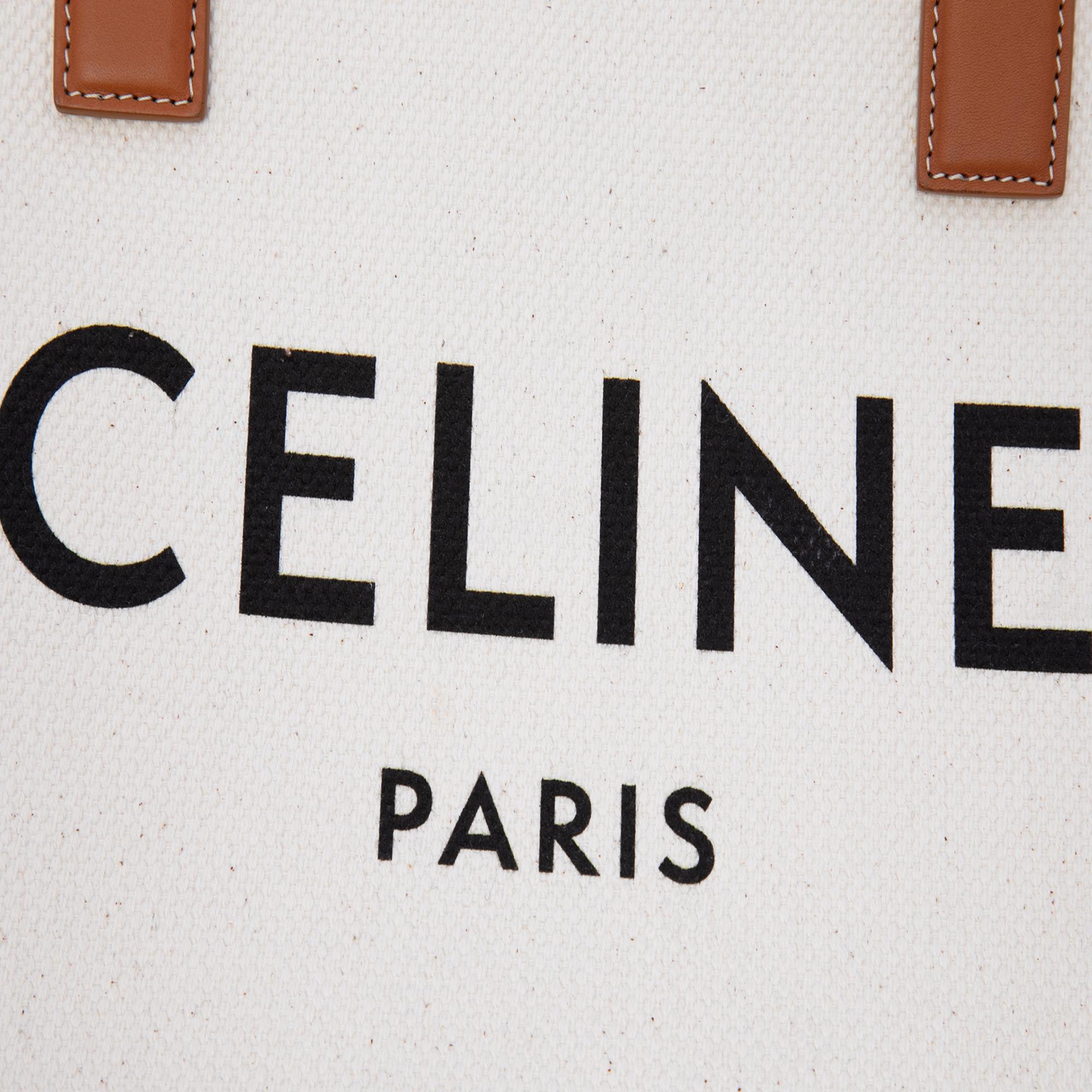 Celine Small Canvas Logo Print Horizontal Cabas Tote