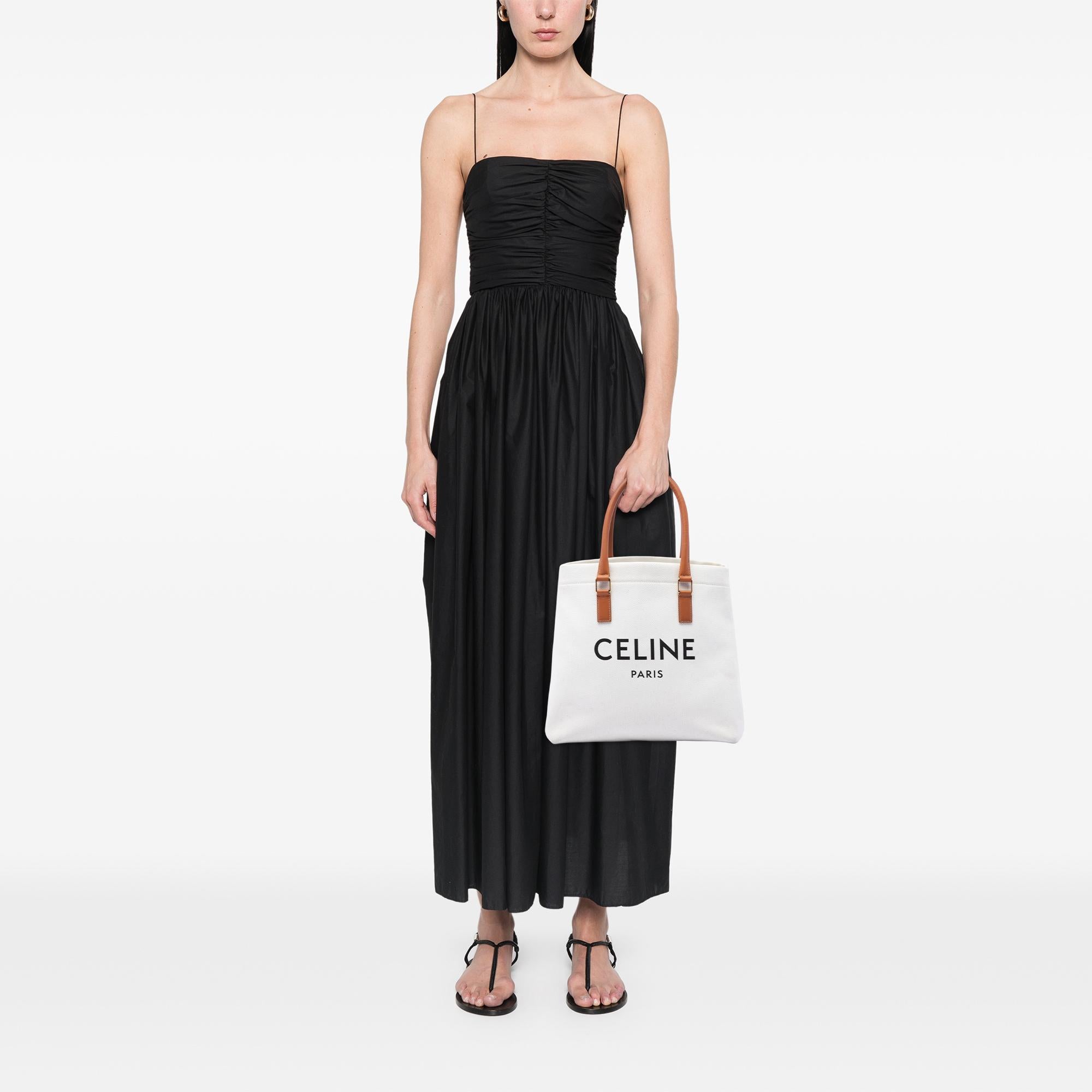 Celine Small Canvas Logo Print Horizontal Cabas Tote