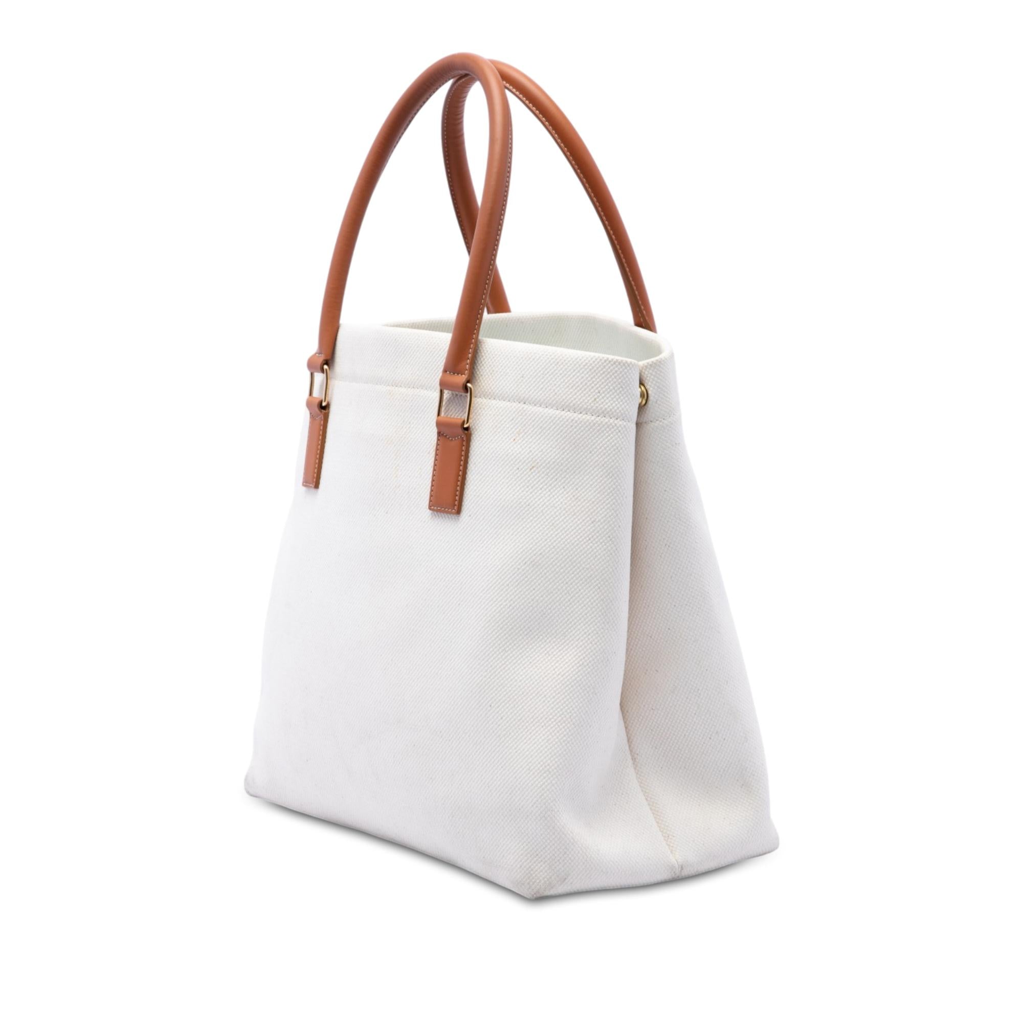 Celine Small Canvas Logo Print Horizontal Cabas Tote