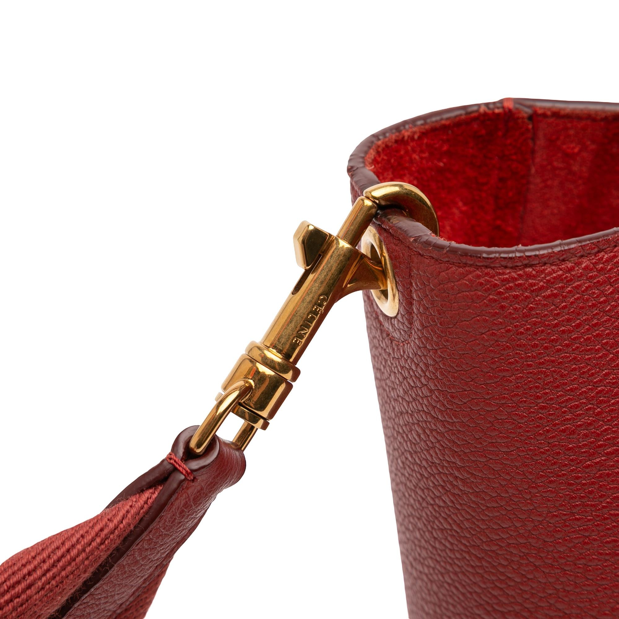 Celine Small Leather Seau Sangle Bucket Bag
