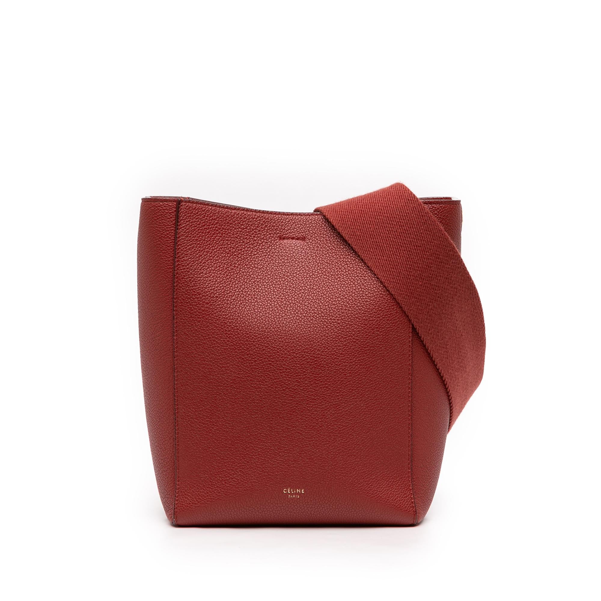 Celine Small Leather Seau Sangle Bucket Bag