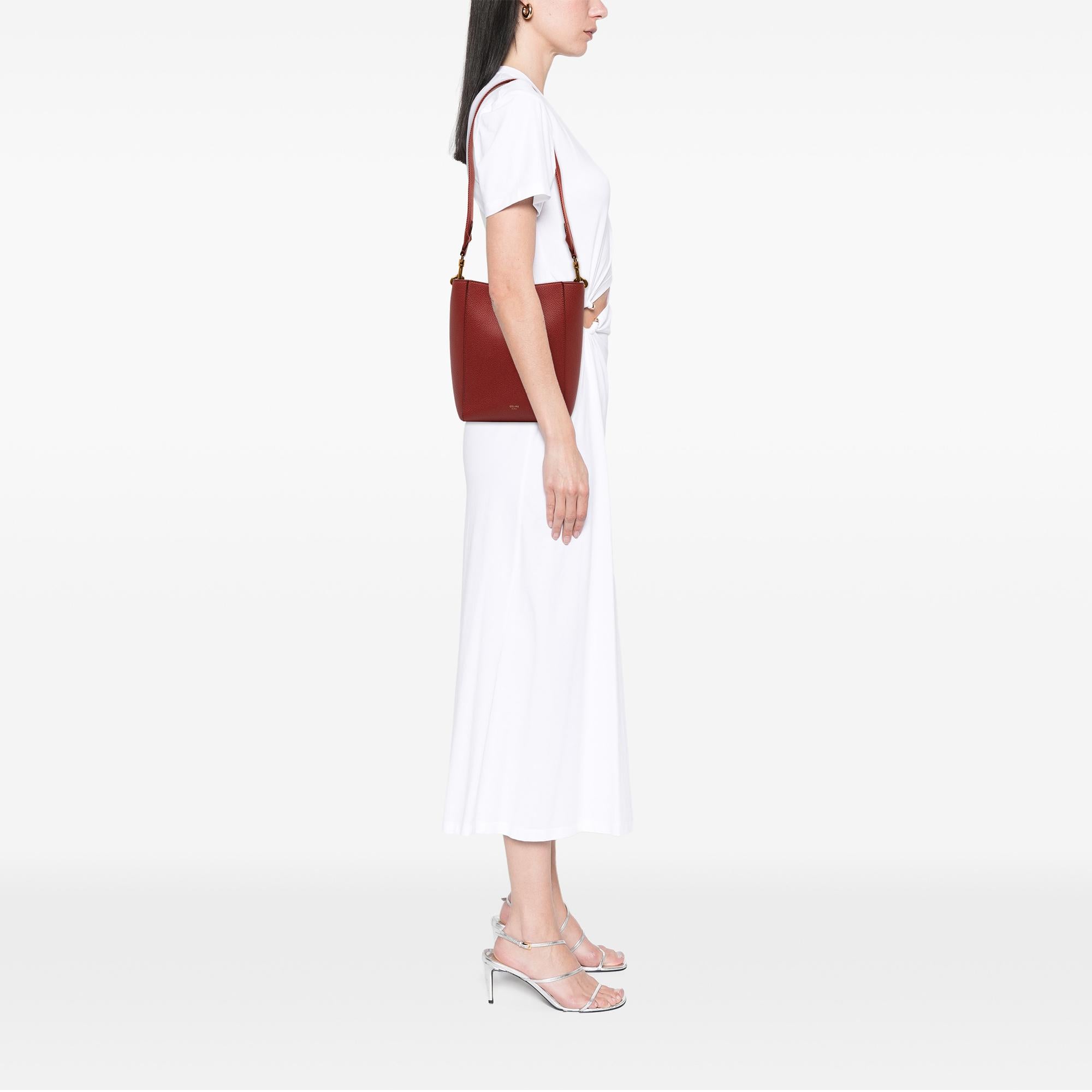 Celine Small Leather Seau Sangle Bucket Bag