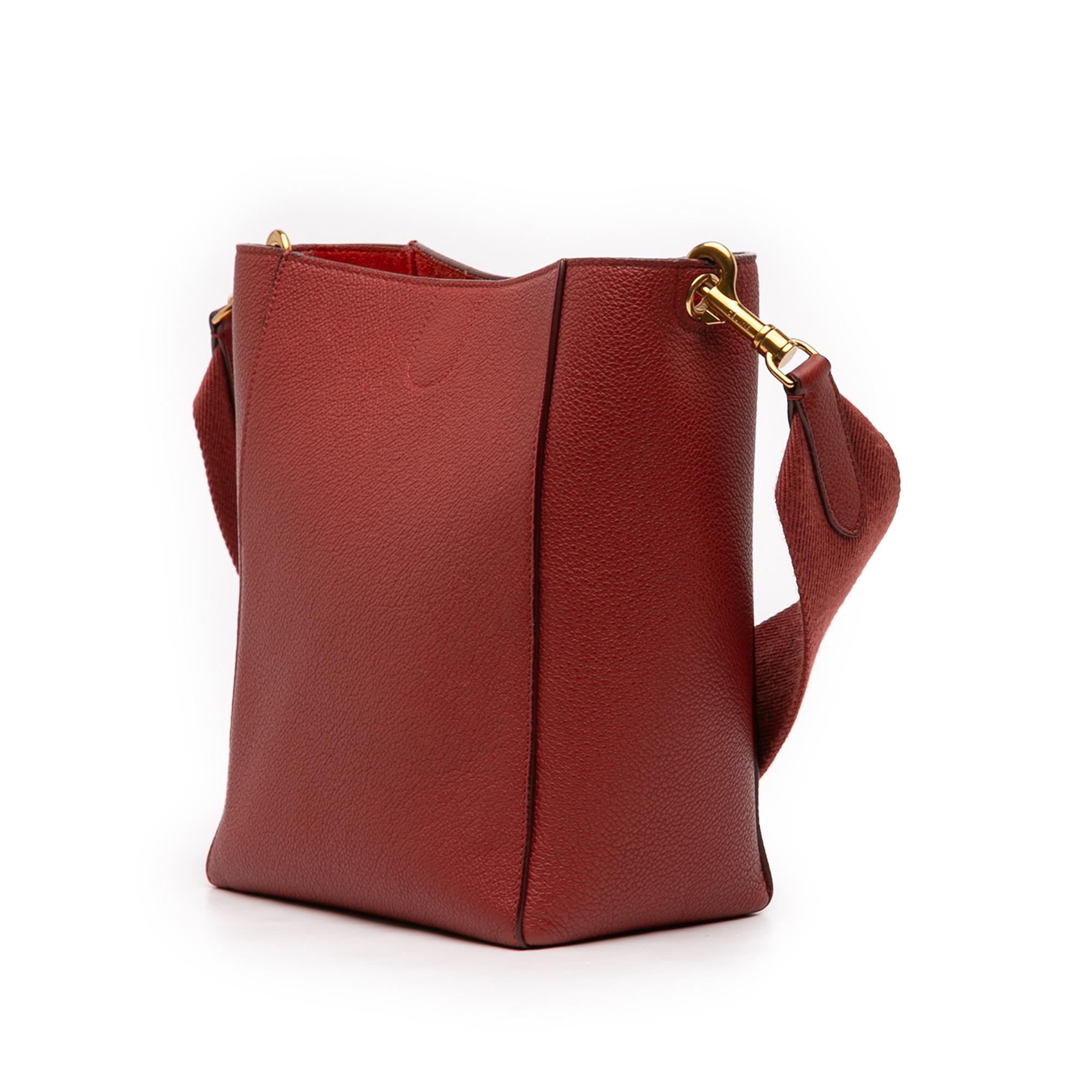 Celine Small Leather Seau Sangle Bucket Bag