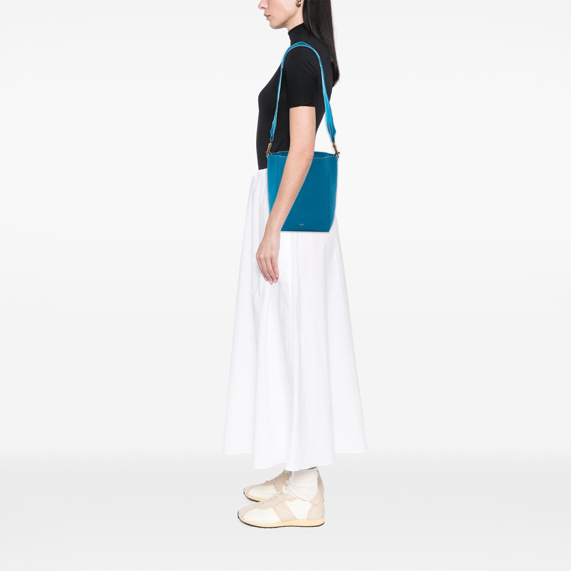 Celine Small Soft Grained Calfskin Seau Sangle Bucket Bag