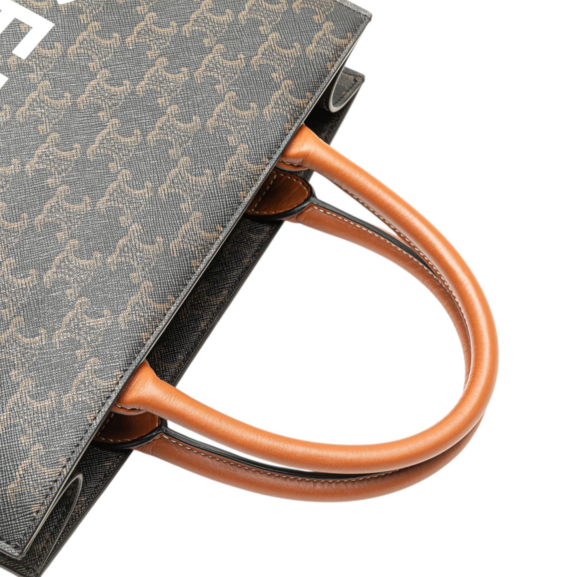 Celine Small Triomphe Coated Canvas Vertical Cabas Tote