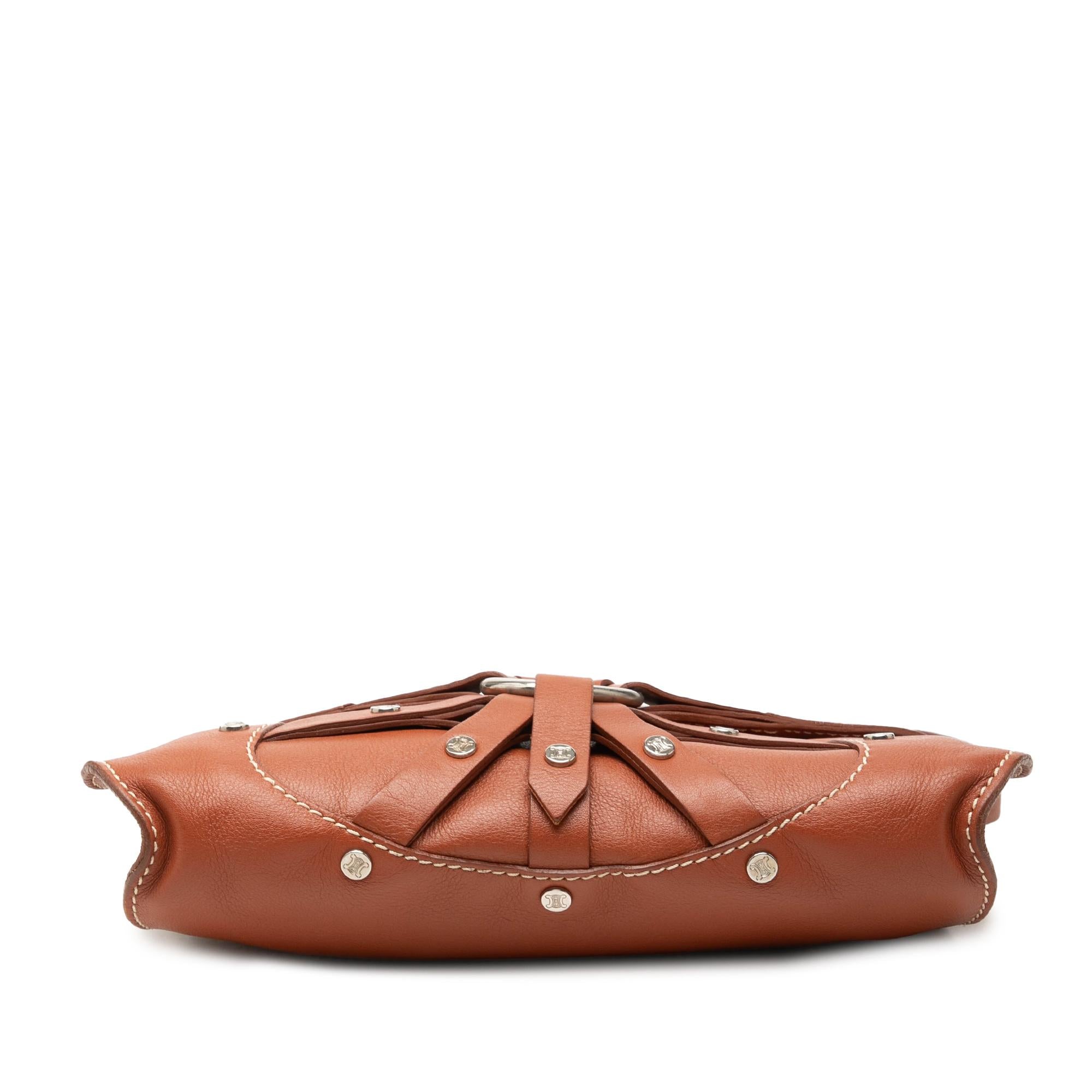 Celine Studded Leather Macadam Shoulder Bag