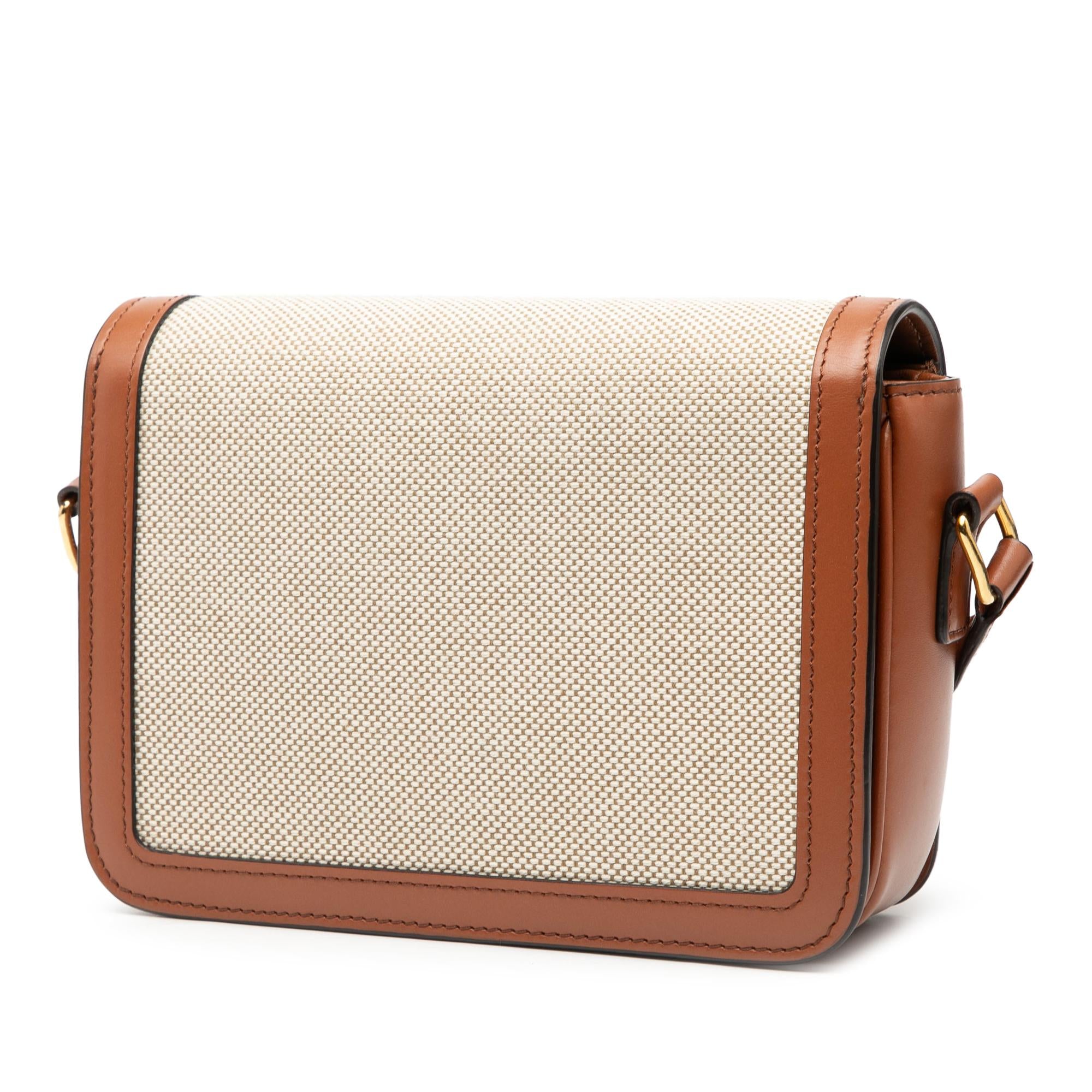 Celine Teen Canvas and Calfskin Triomphe Crossbody