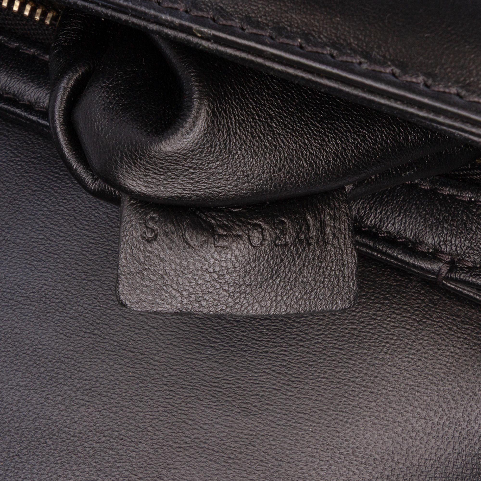 Celine Teen Embroidered Canvas and Calfskin Triomphe Crossbody