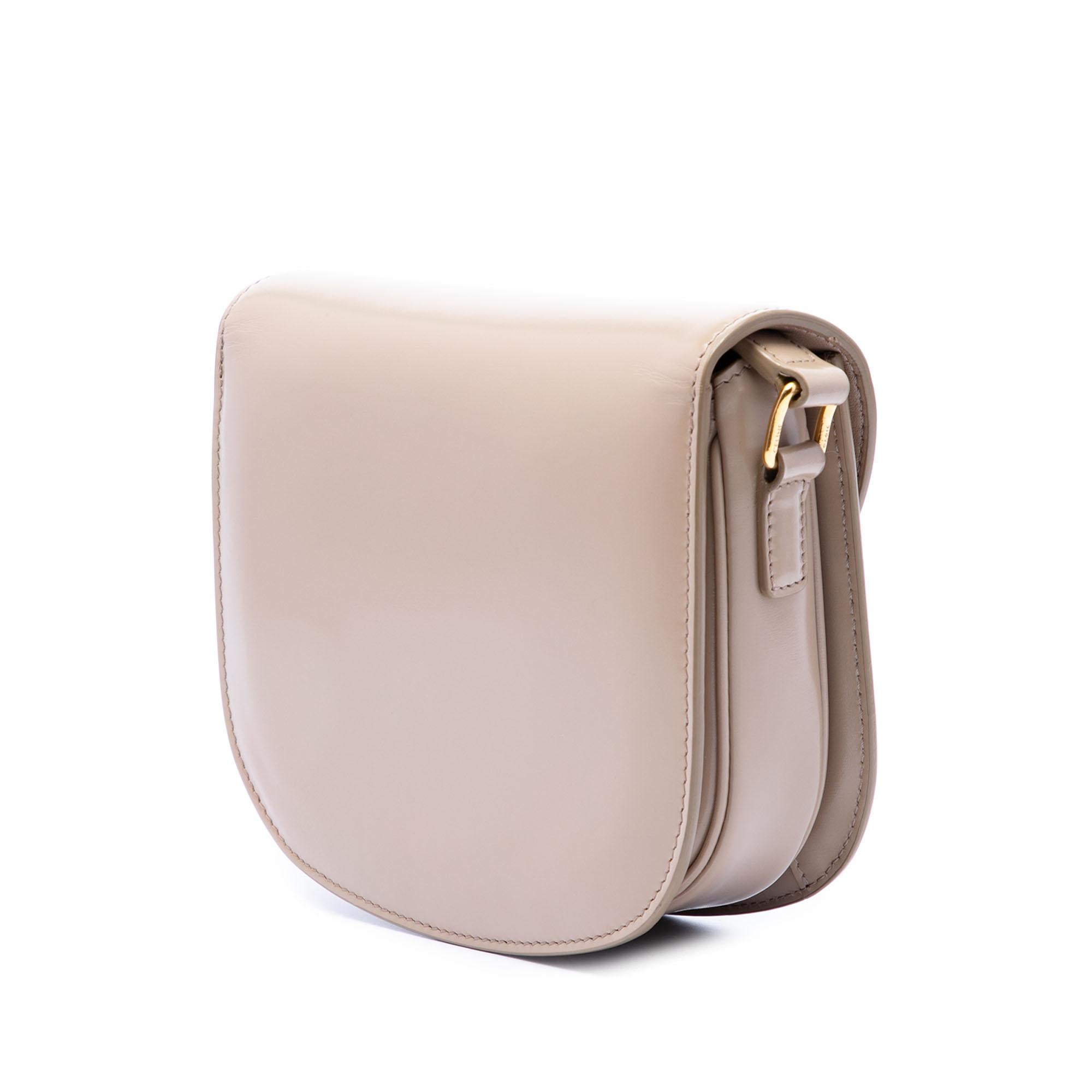 Celine Teen Shiny Calfskin Triomphe Besace Clea Crossbody