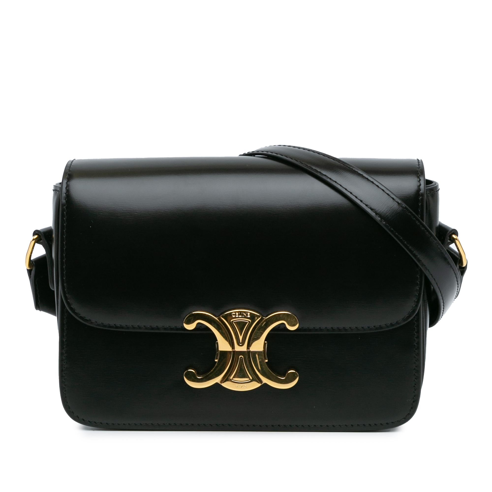 Celine Teen Shiny Calfskin Triomphe Crossbody