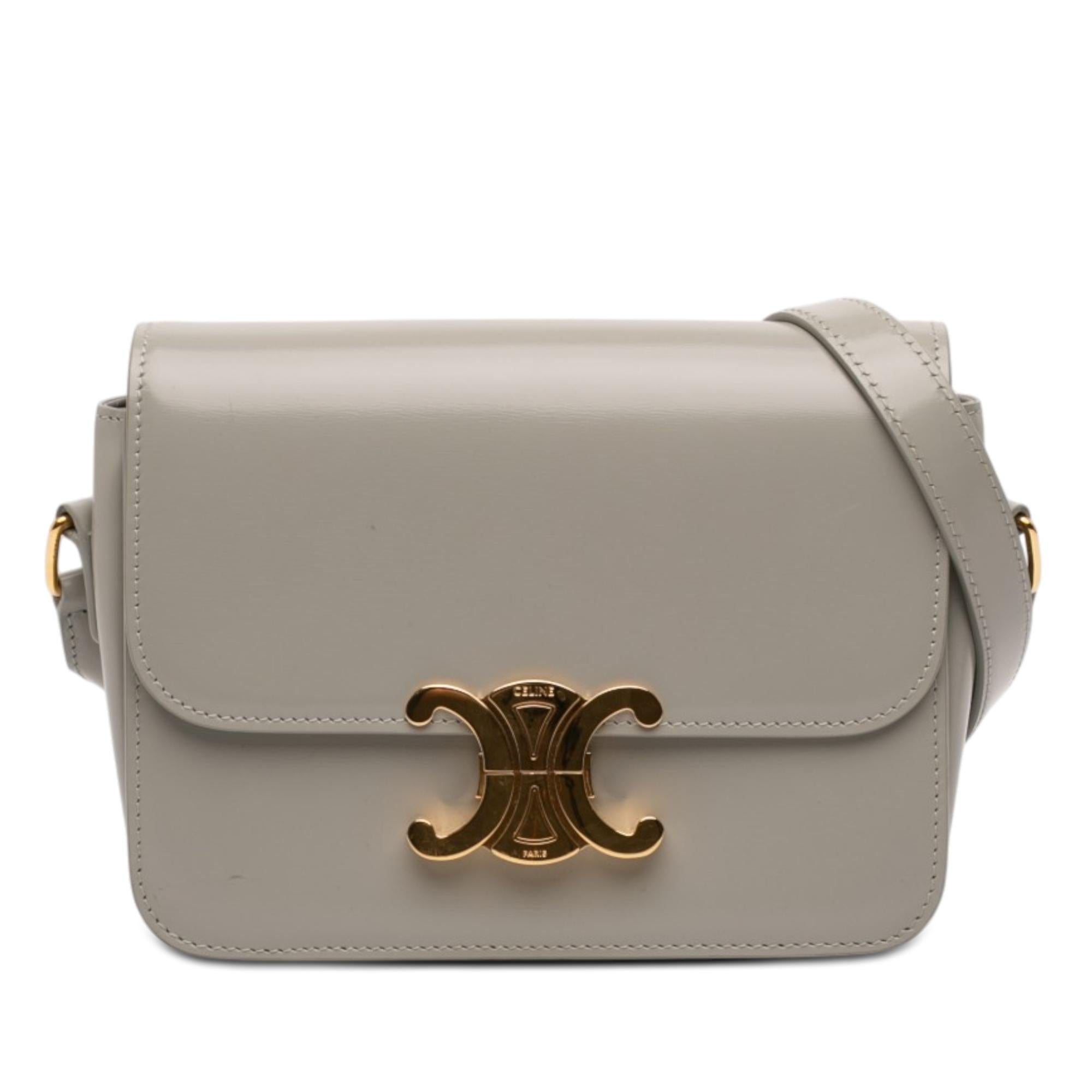 Celine Teen Shiny Calfskin Triomphe Crossbody