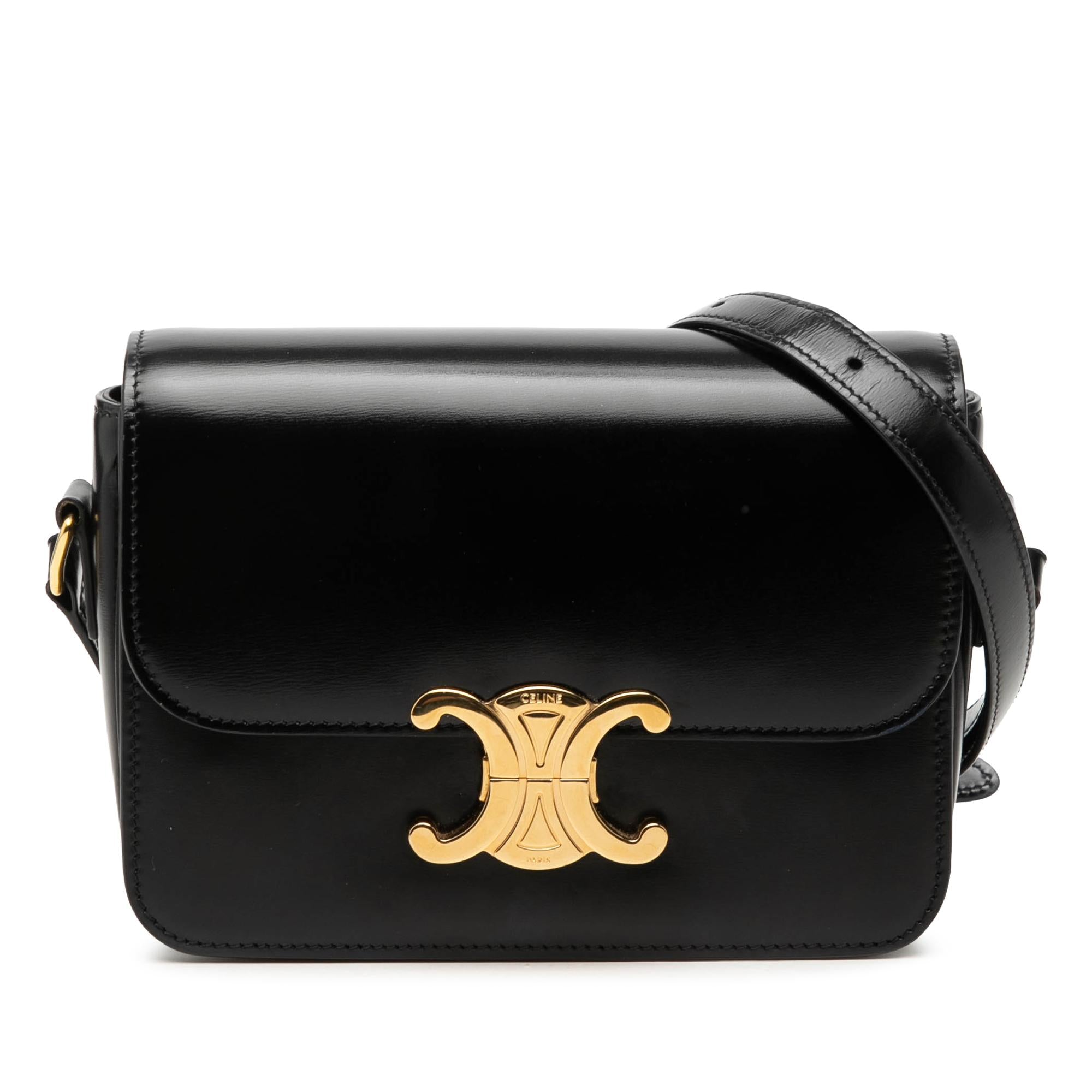 Celine Teen Shiny Calfskin Triomphe Crossbody