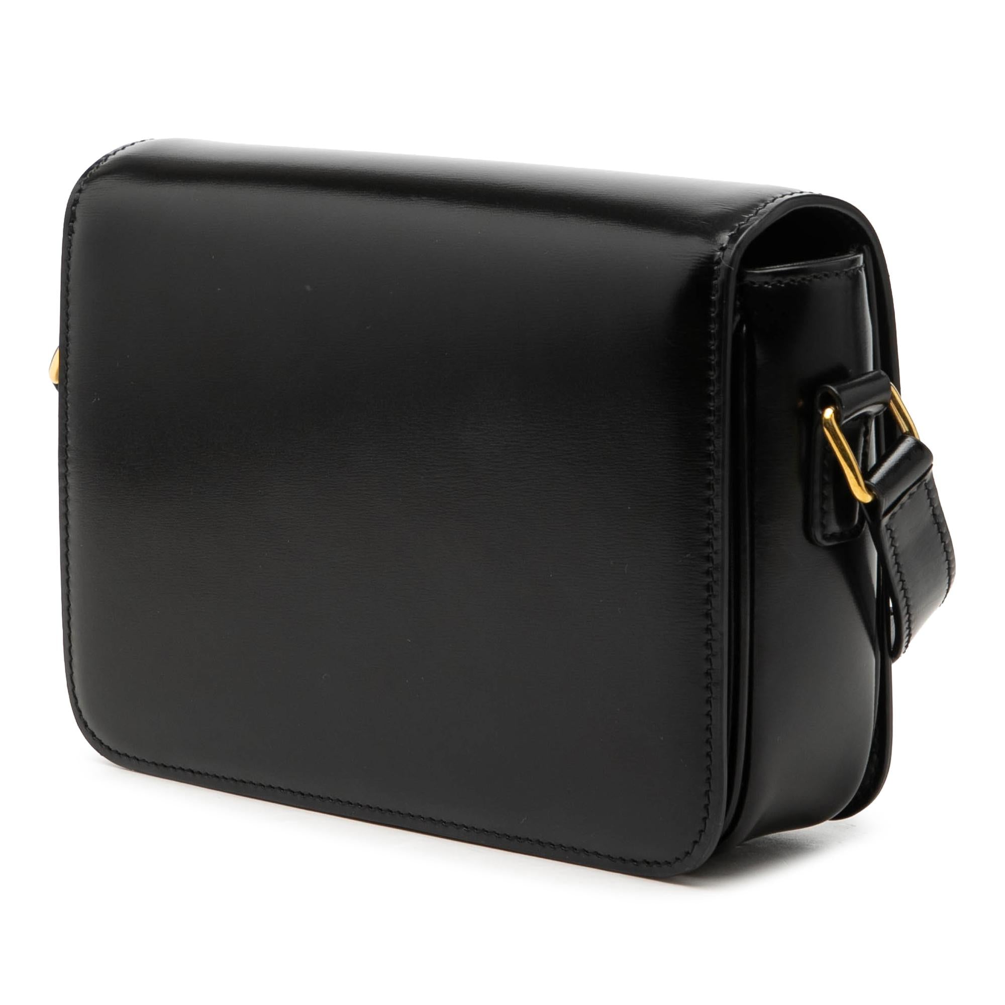 Celine Teen Shiny Calfskin Triomphe Crossbody