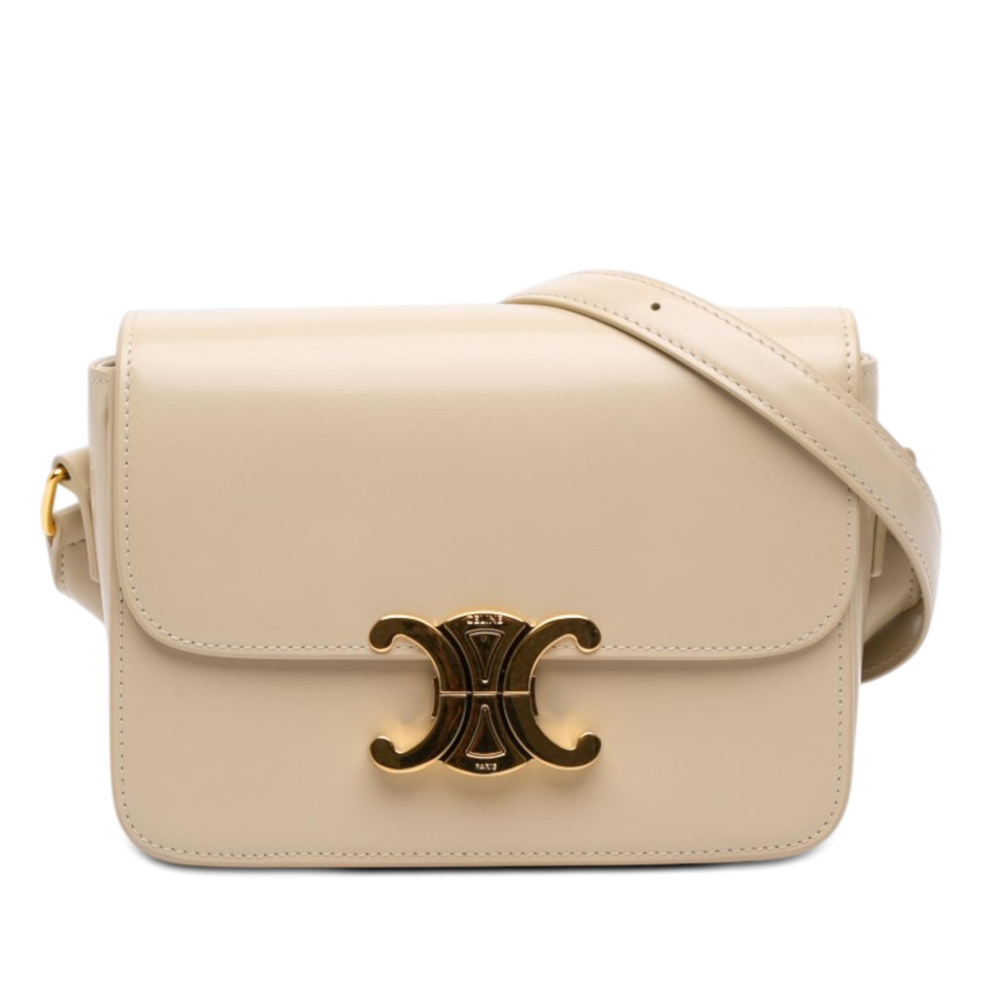Celine Teen Shiny Calfskin Triomphe Crossbody