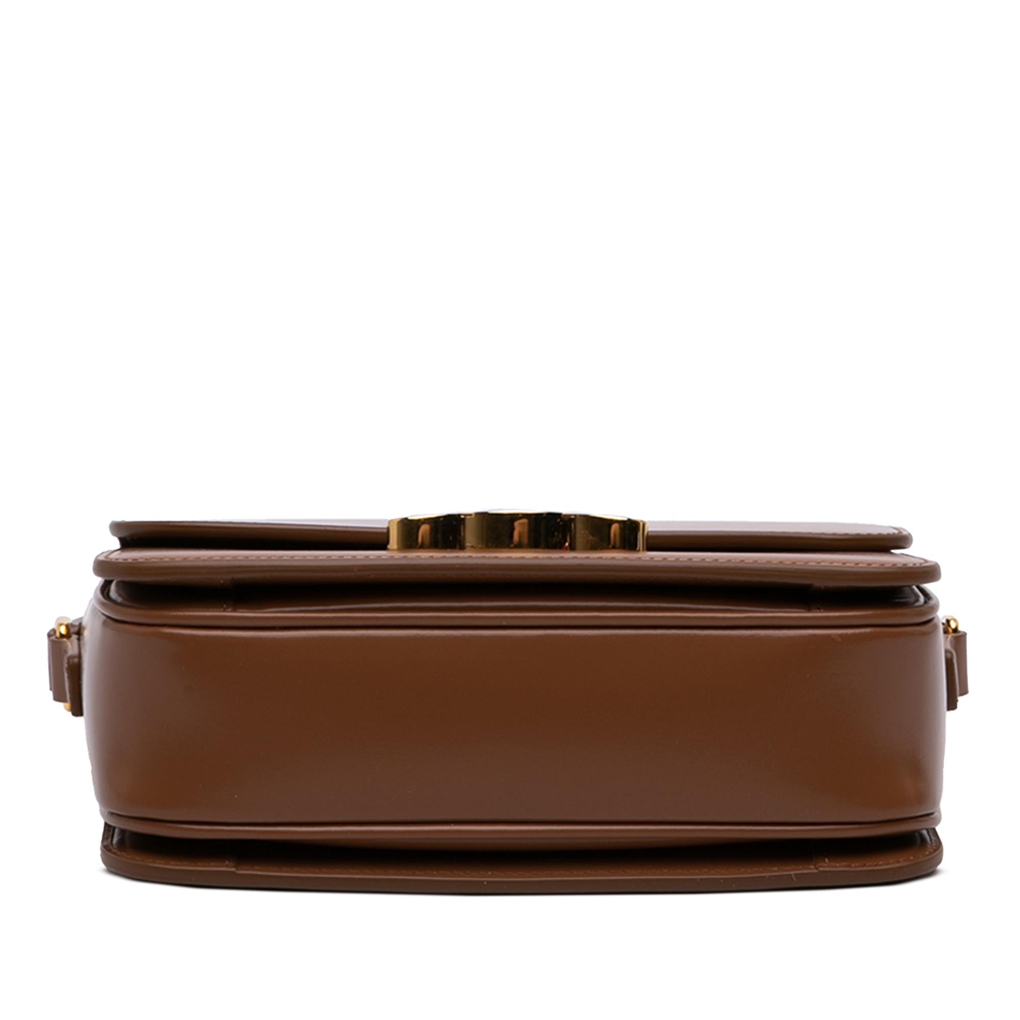 Celine Teen Shiny Calfskin Triomphe Crossbody