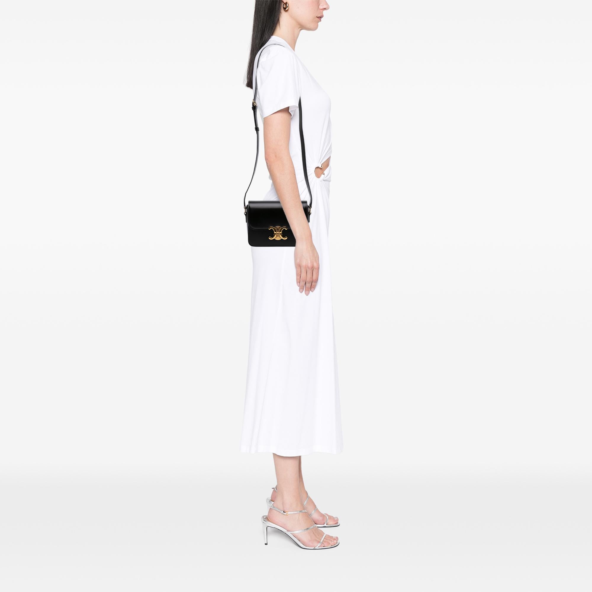 Celine Teen Shiny Calfskin Triomphe Crossbody