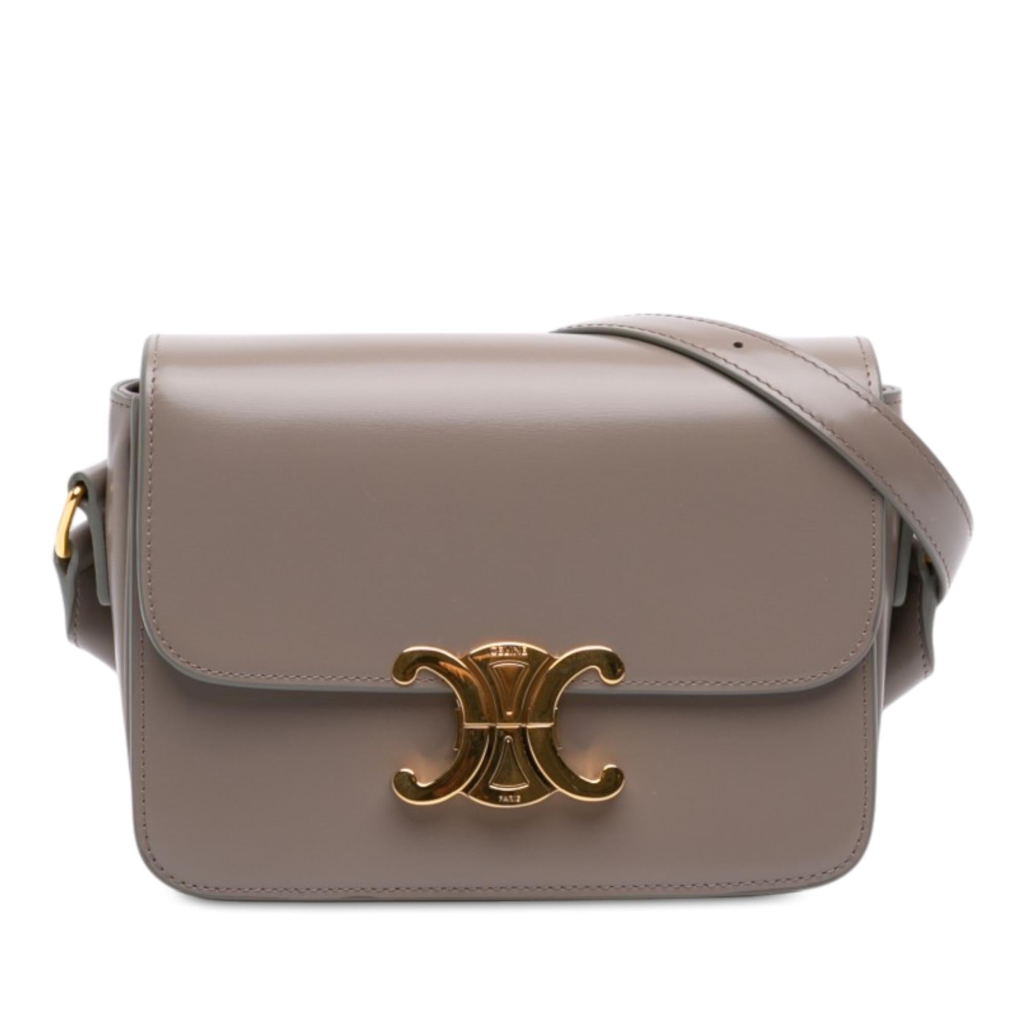Celine Teen Shiny Calfskin Triomphe Crossbody