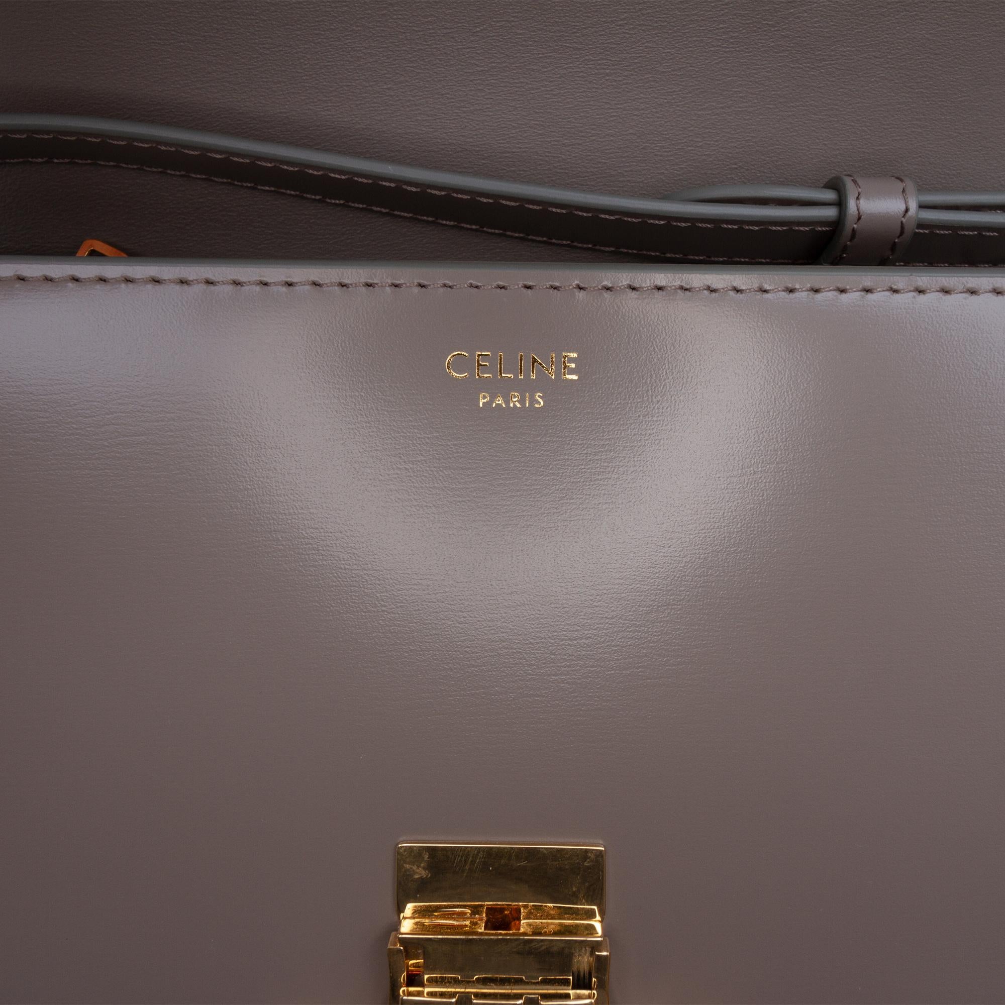 Celine Teen Shiny Calfskin Triomphe Crossbody