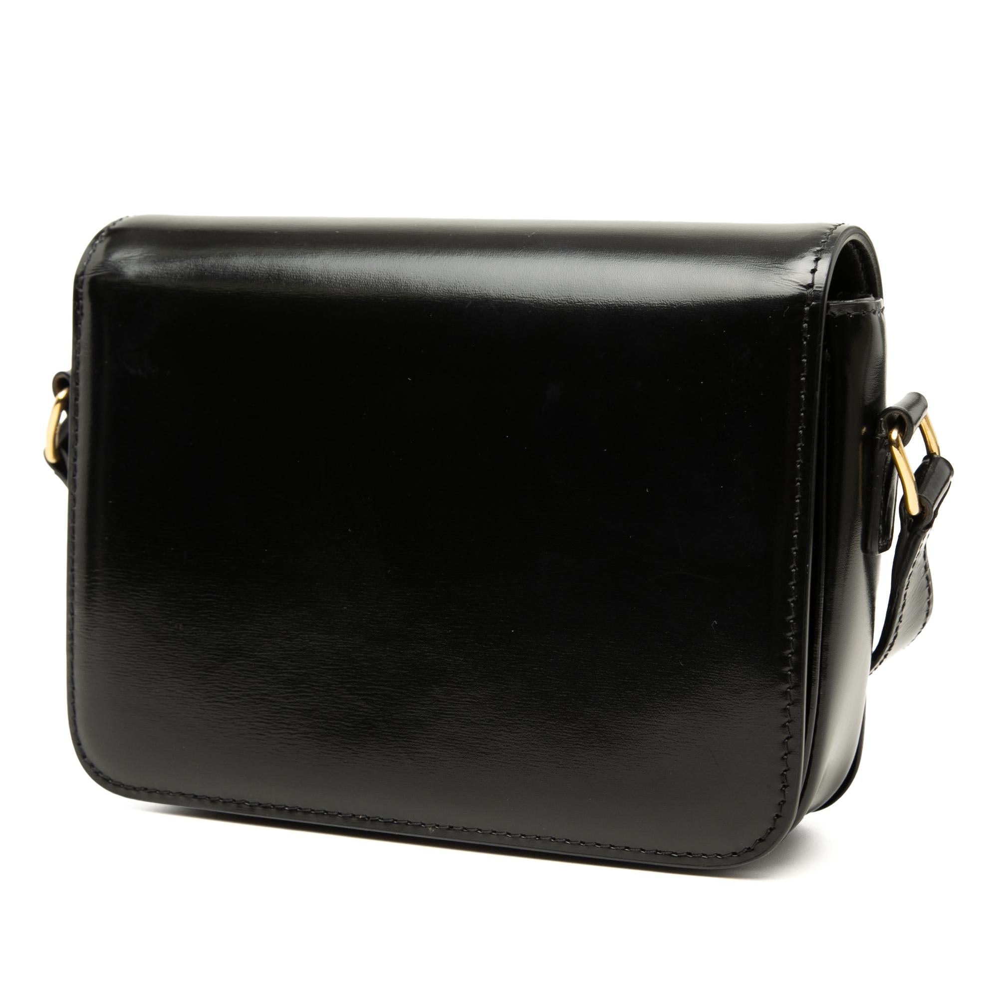 Celine Teen Shiny Calfskin Triomphe Crossbody