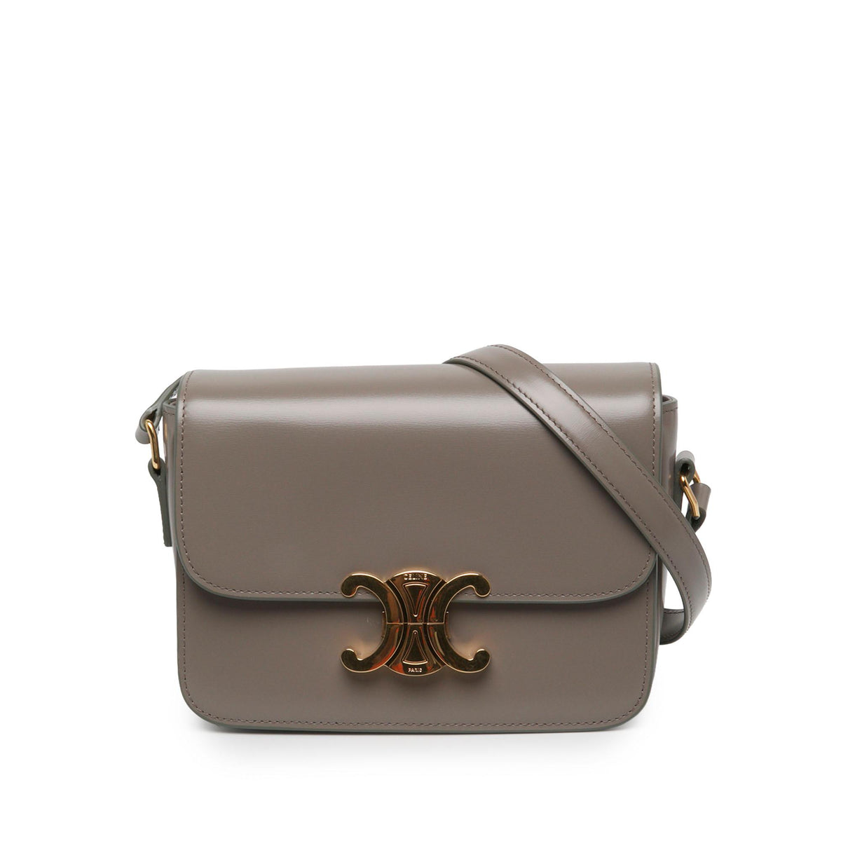 Celine Teen Shiny Calfskin Triomphe Crossbody