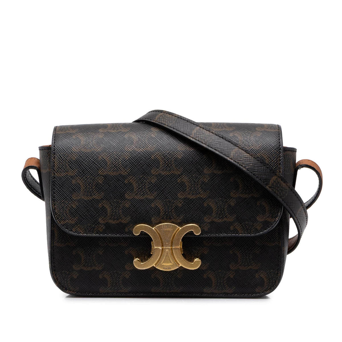 Celine Teen Triomphe Coated Canvas Triomphe Crossbody