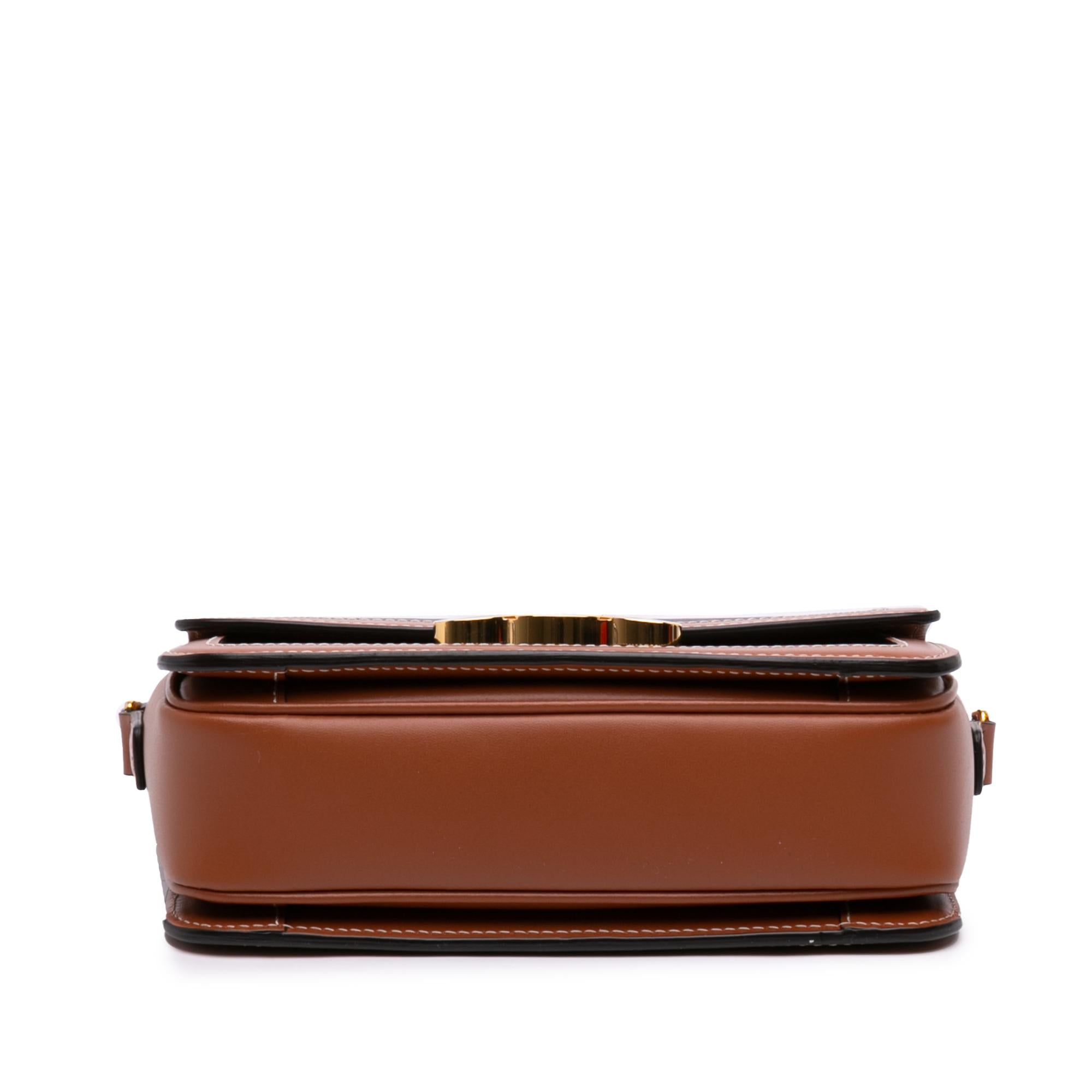 Celine Teen Triomphe Coated Canvas and Calfskin Triomphe Crossbody