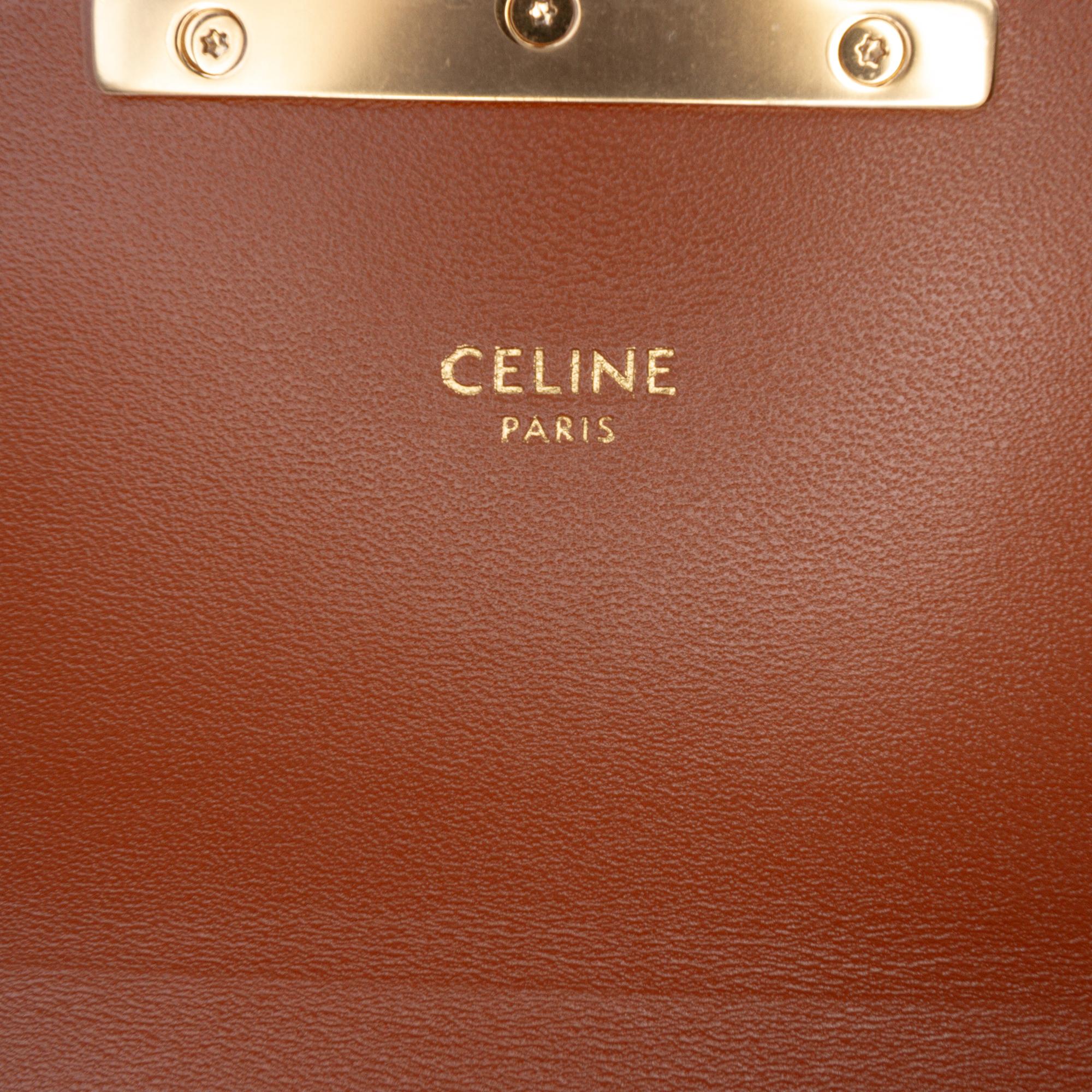 Celine Teen Triomphe Coated Canvas and Calfskin Triomphe Crossbody
