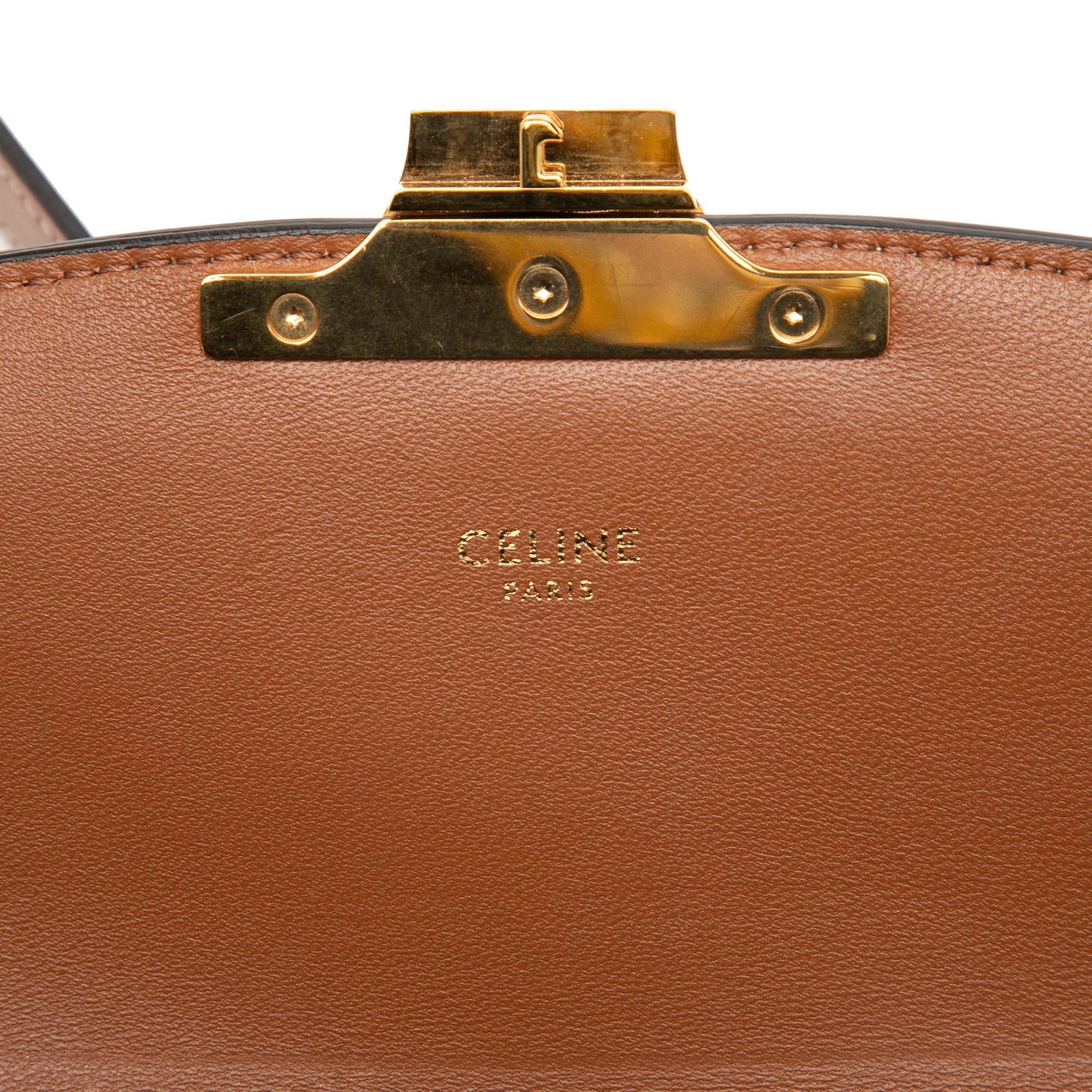 Celine Teen Triomphe Coated Canvas and Calfskin Triomphe Crossbody
